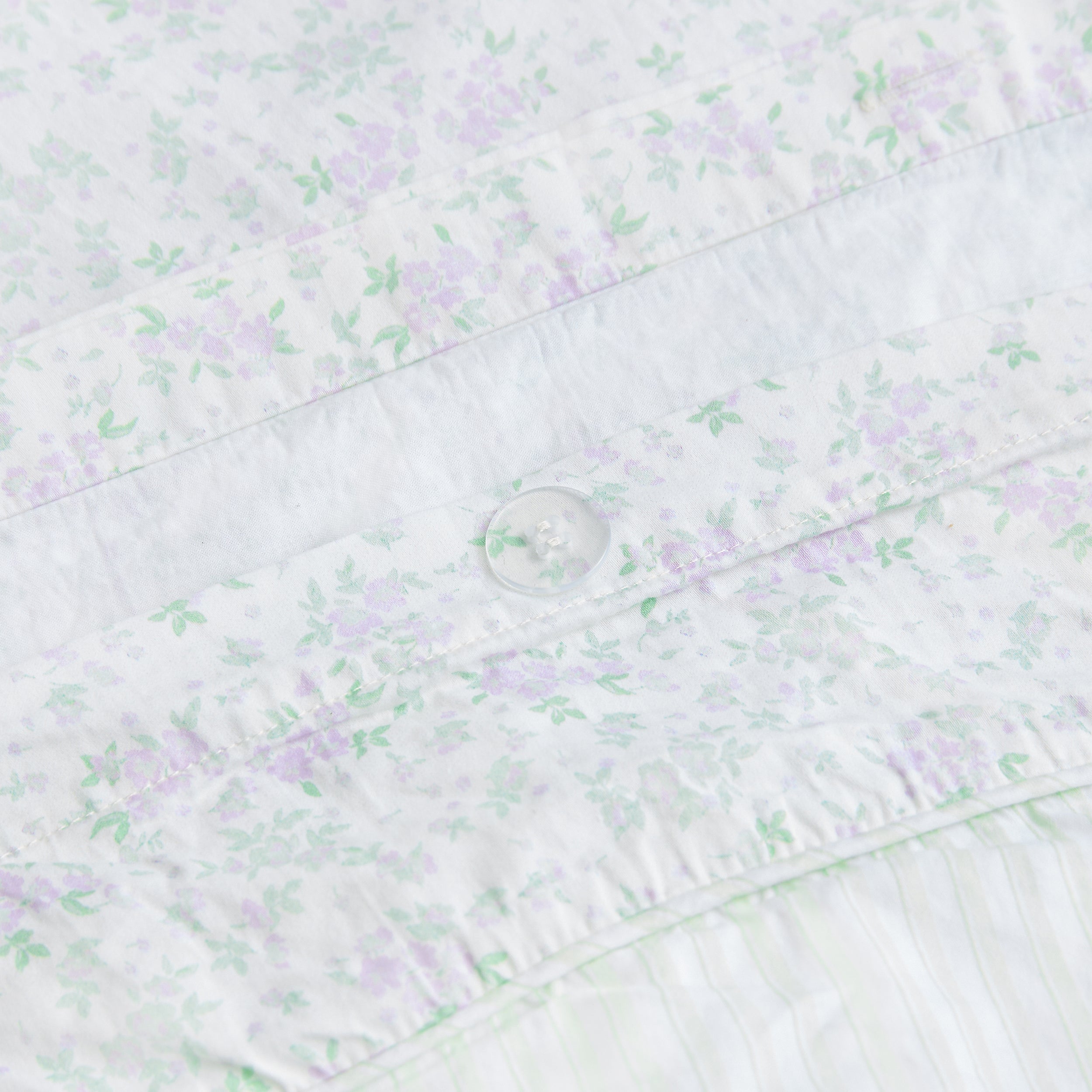 Housse de Couette Bloom & Stripe | Housse de Couette Bloom & Stripe - Sauge Floral