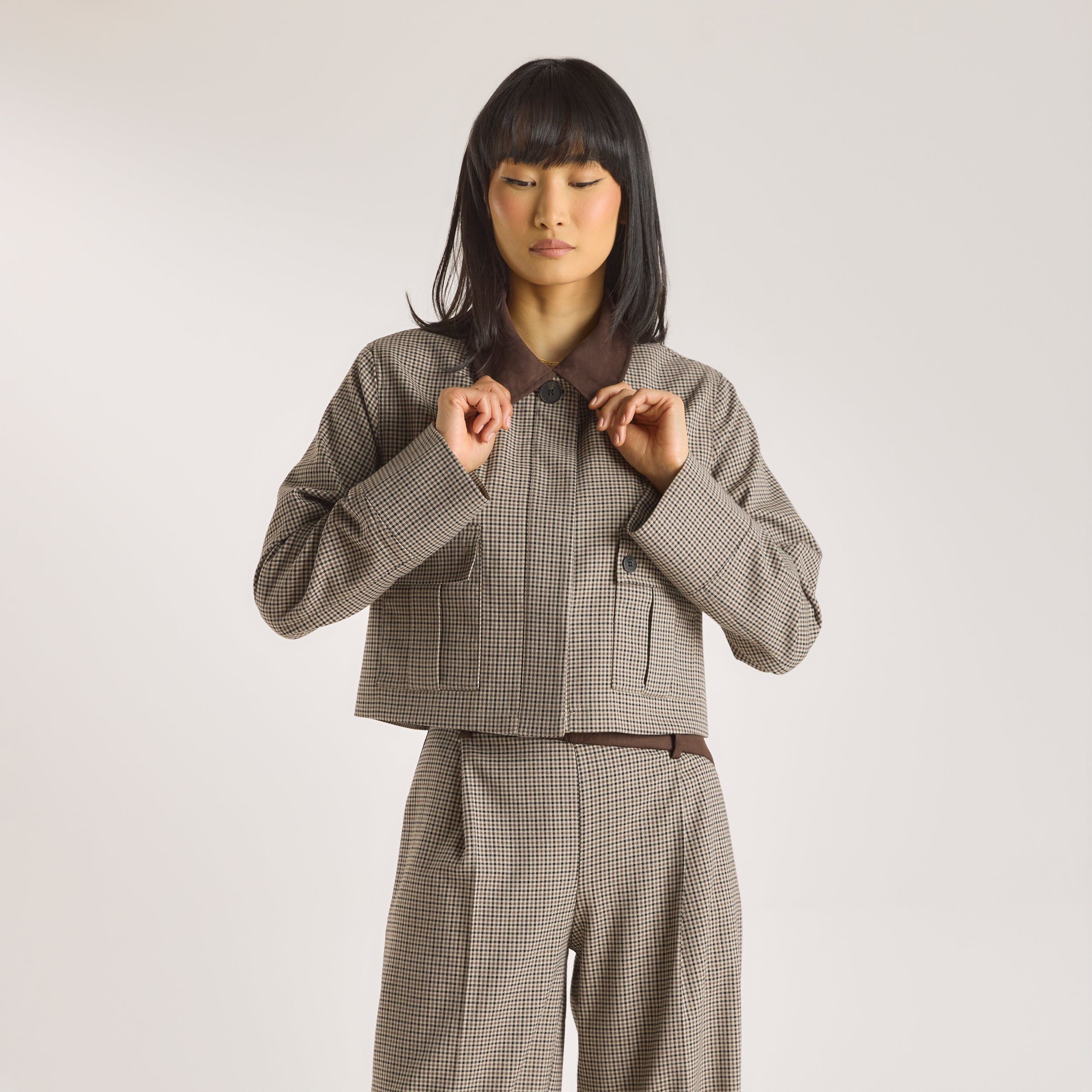 Veste Pied-de-Poule | Veste Pied-de-Poule - Marron