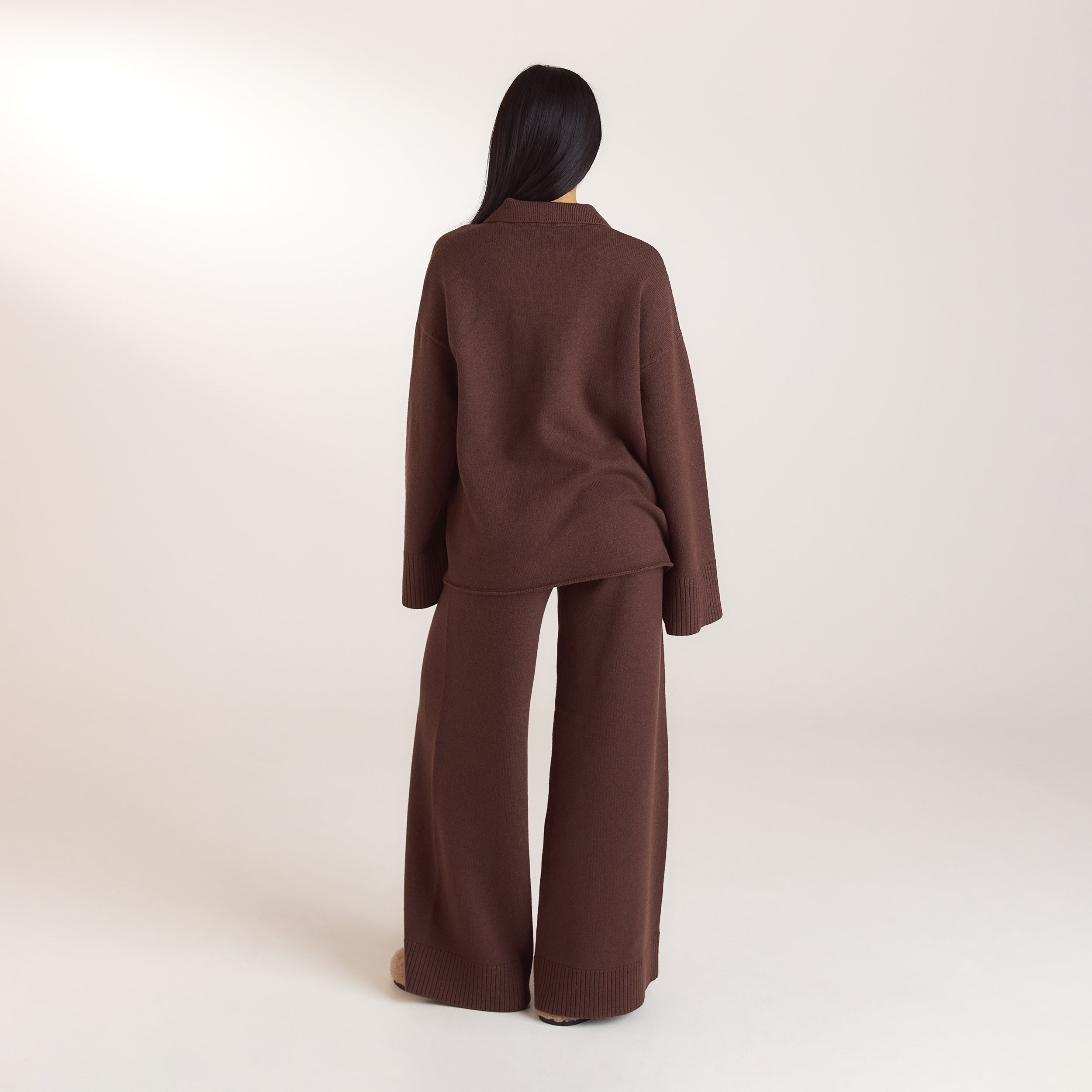 Pull en Maille à Demi-patte | Pull en Maille à Demi-patte - Chocolat
