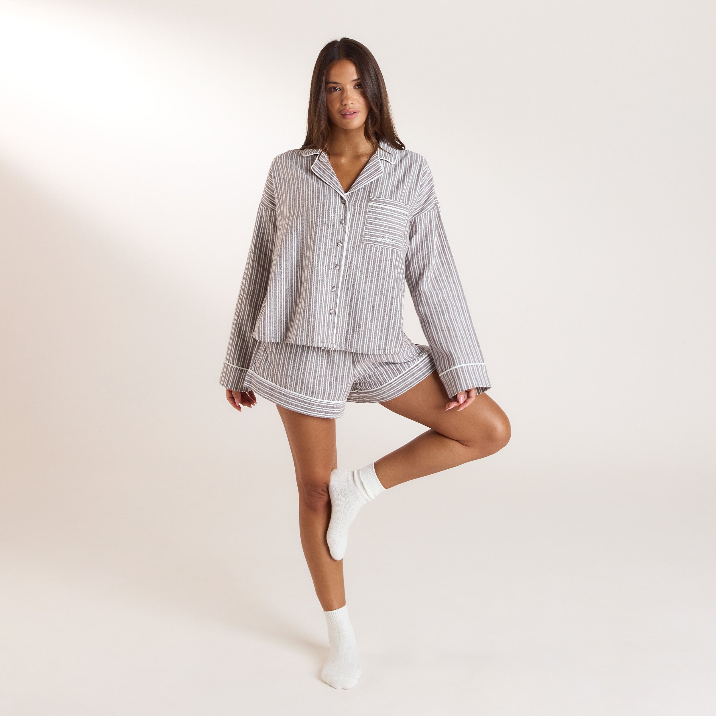 Short de Pyjama Stripe | Short de Pyjama Stripe - Chocolat