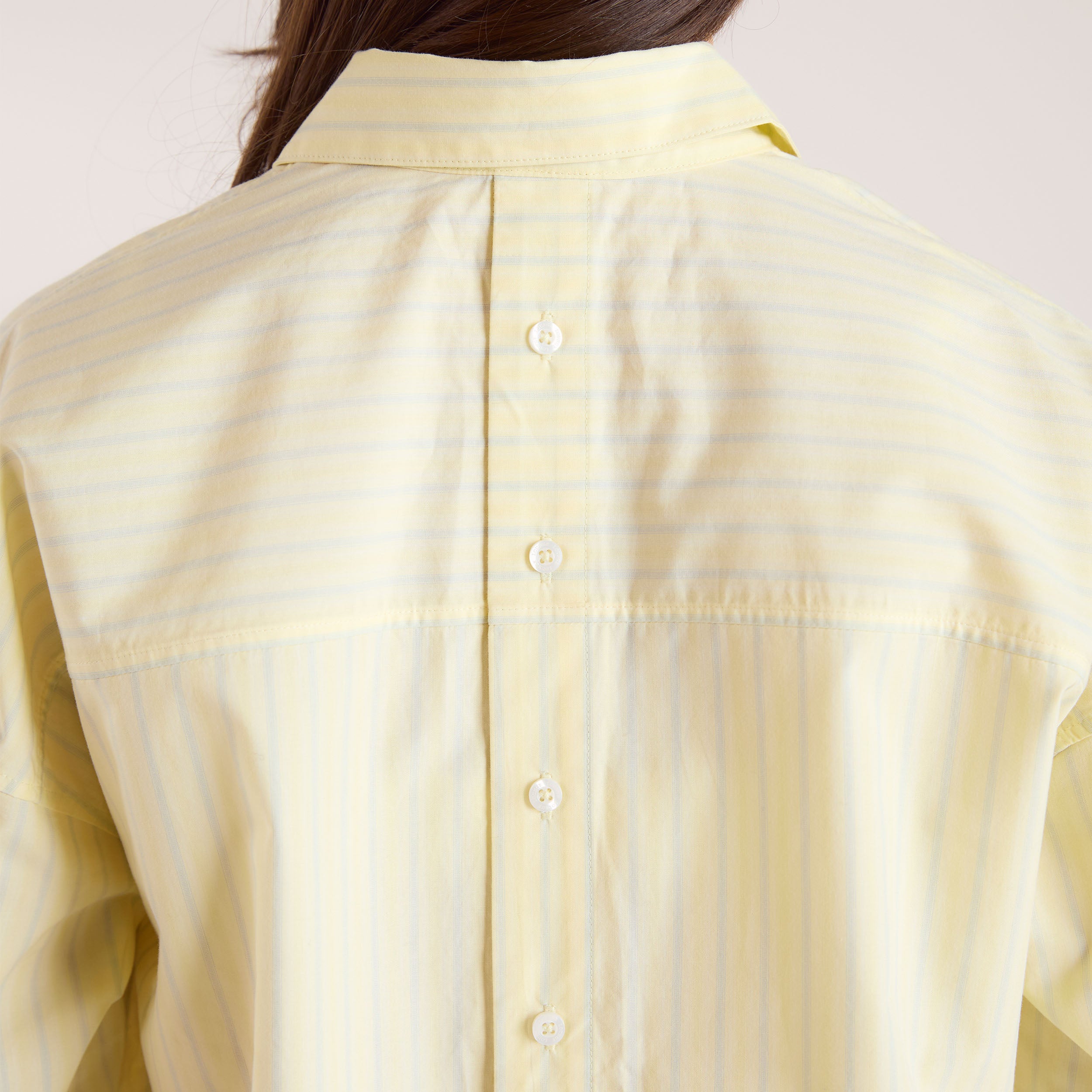 Chemise en Coton Rayée Oversize | Chemise en Coton Rayée Oversize - Jaune