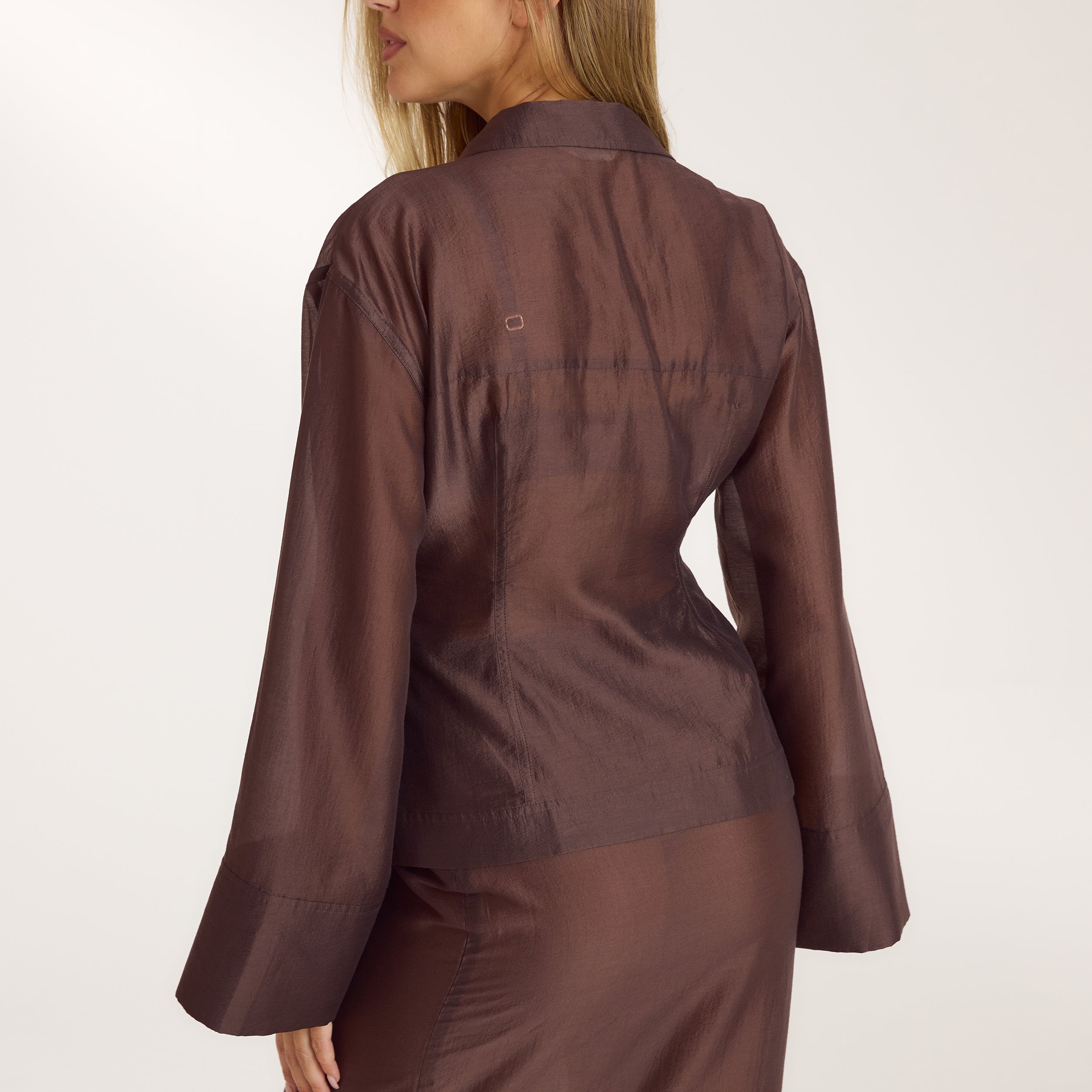 Chemise Ajustée Transparente | Chemise Ajustée Transparente - Chocolat