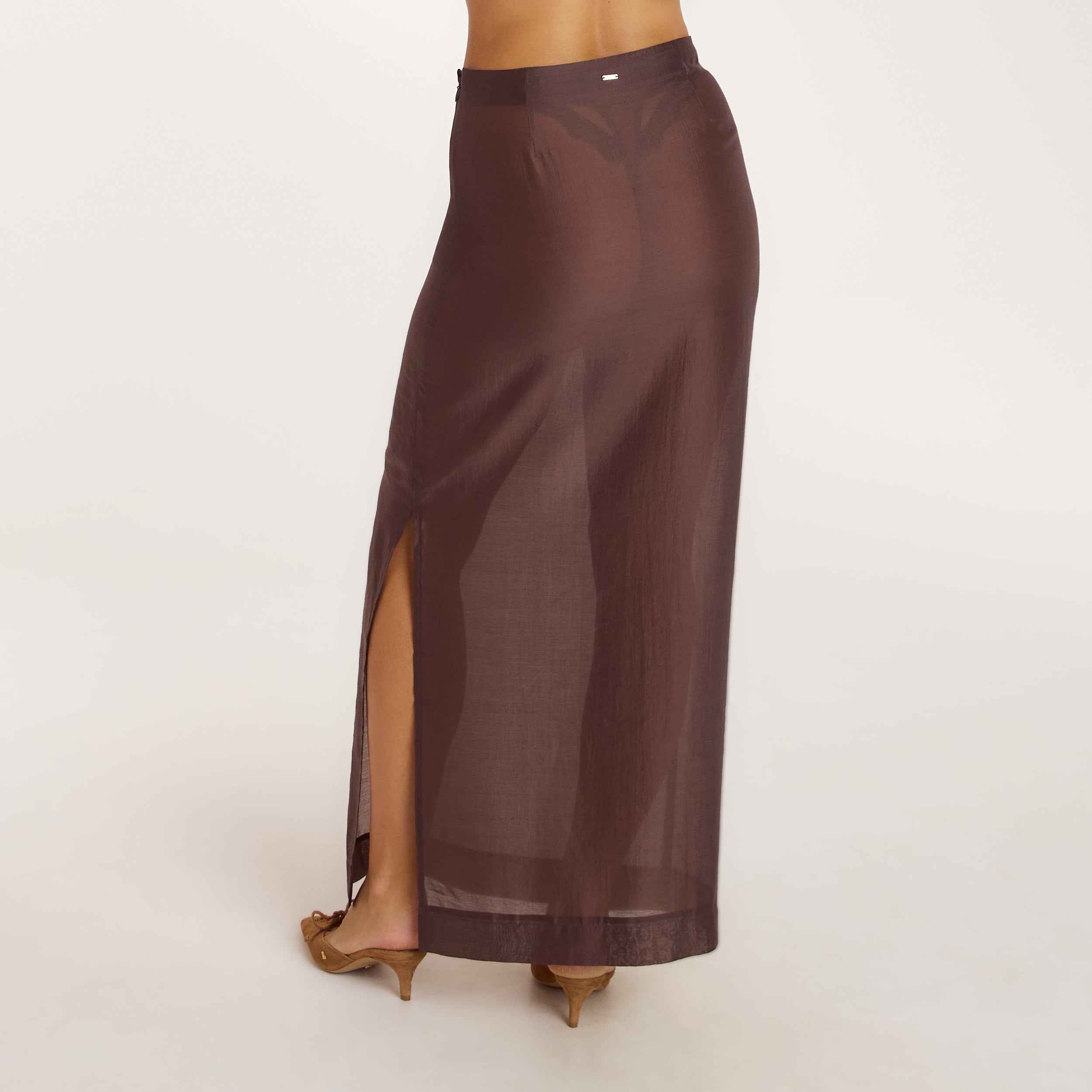 Maxi-Jupe Transparente | Maxi-Jupe Transparente - Chocolat