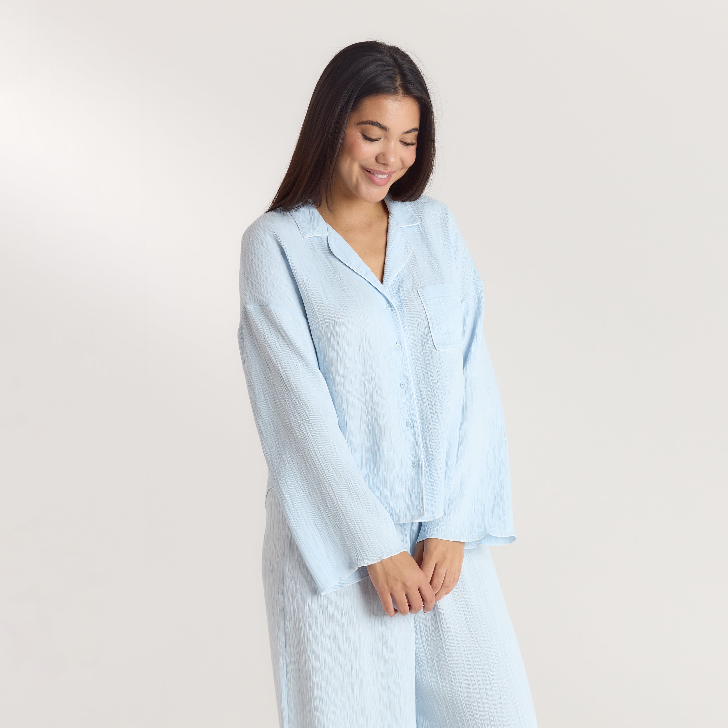 Chemise de Pyjama Crinkle | Chemise de Pyjama Crinkle - Bleu
