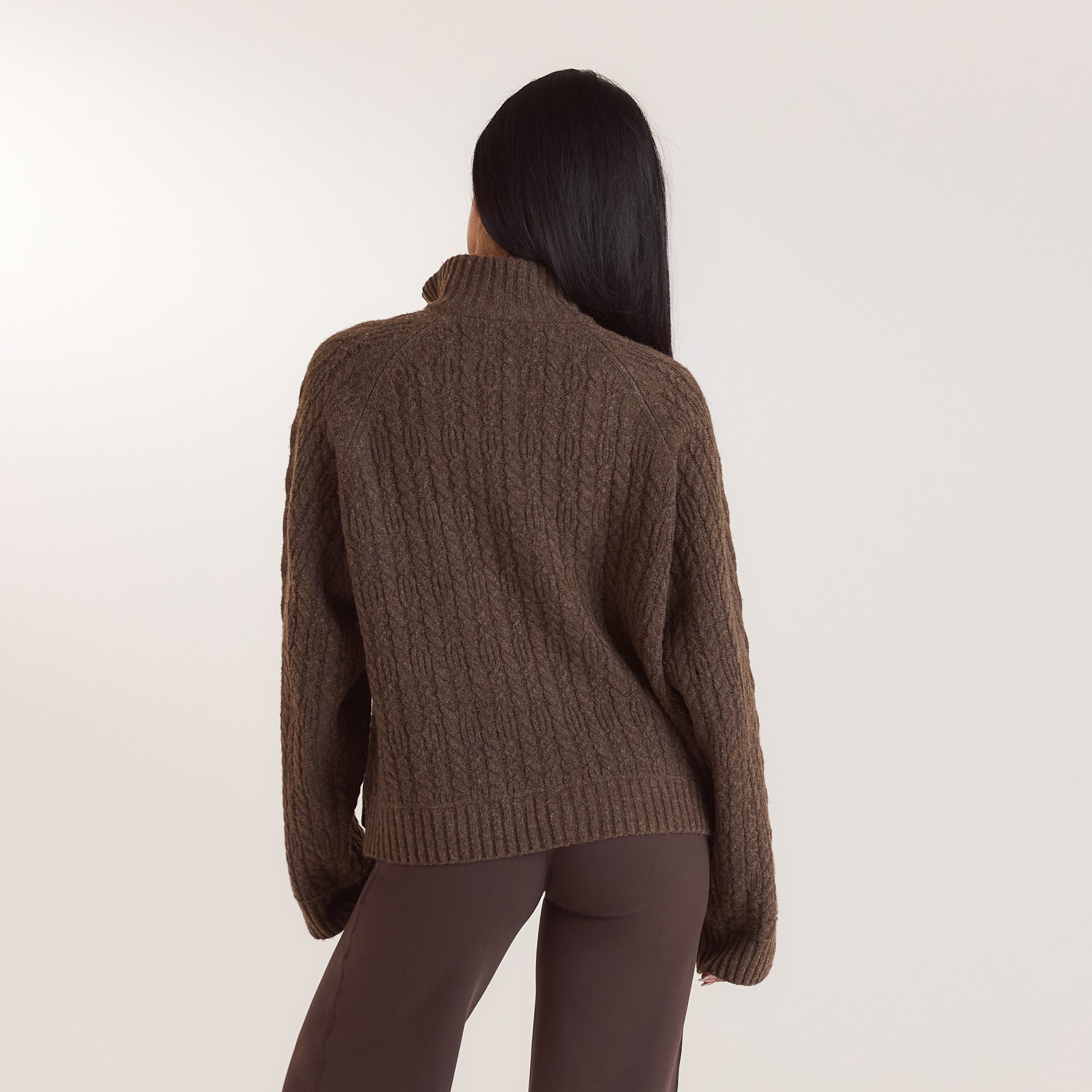 Pull en Maille à Demi-Zip | Pull en Maille à Demi-Zip - Taupe