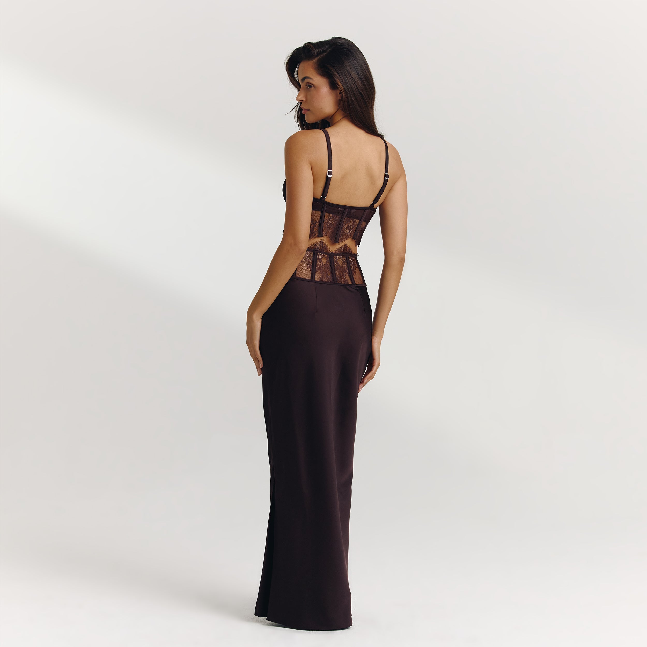 Ensemble Crop Top et Jupe Longue | Crop Top (Ensemble) - Chocolat Noir