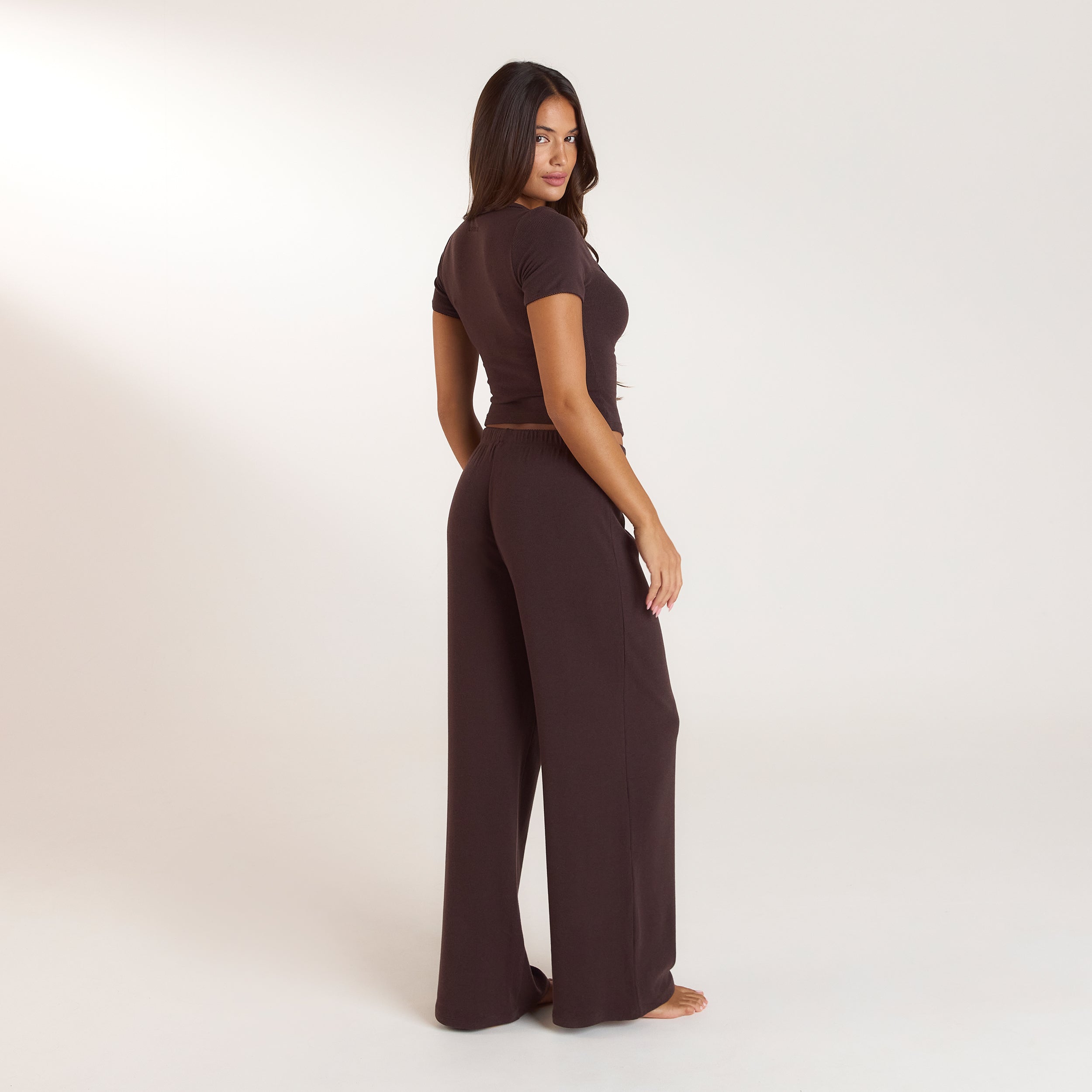 Pantalon de Pyjama Côtelé | Pantalon de Pyjama Côtelé - Chocolat Noir