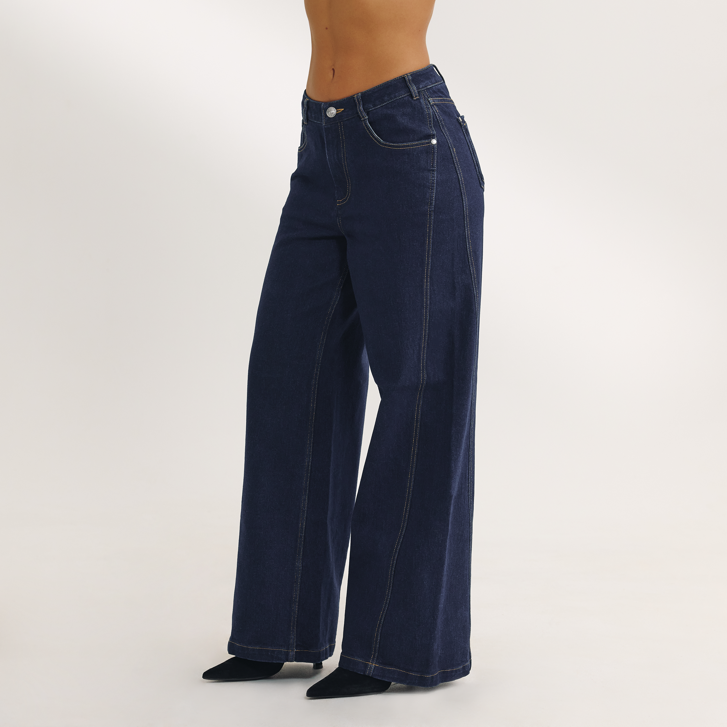 Jean Large à Taille Basse | Jean Large à Taille Basse - Indigo