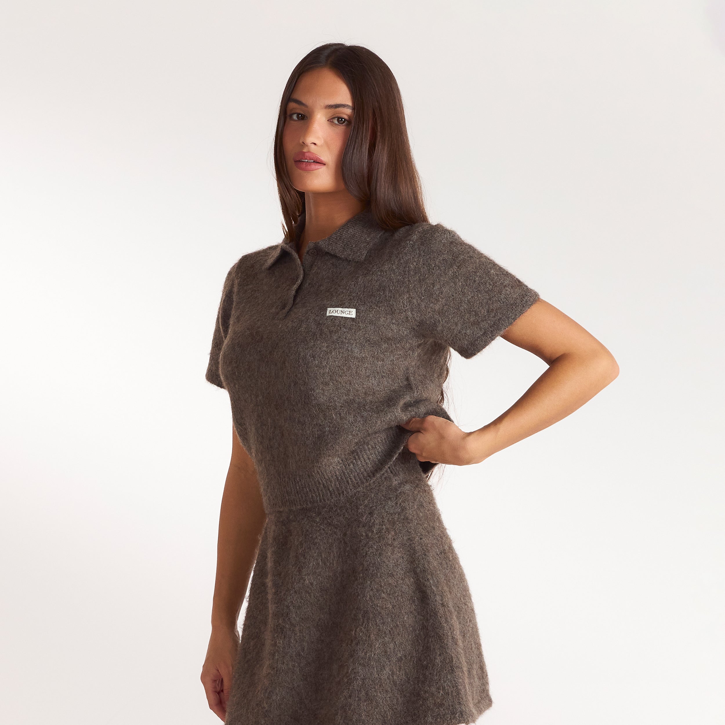 Polo en Maille | Polo en Maille - Marron Cendré