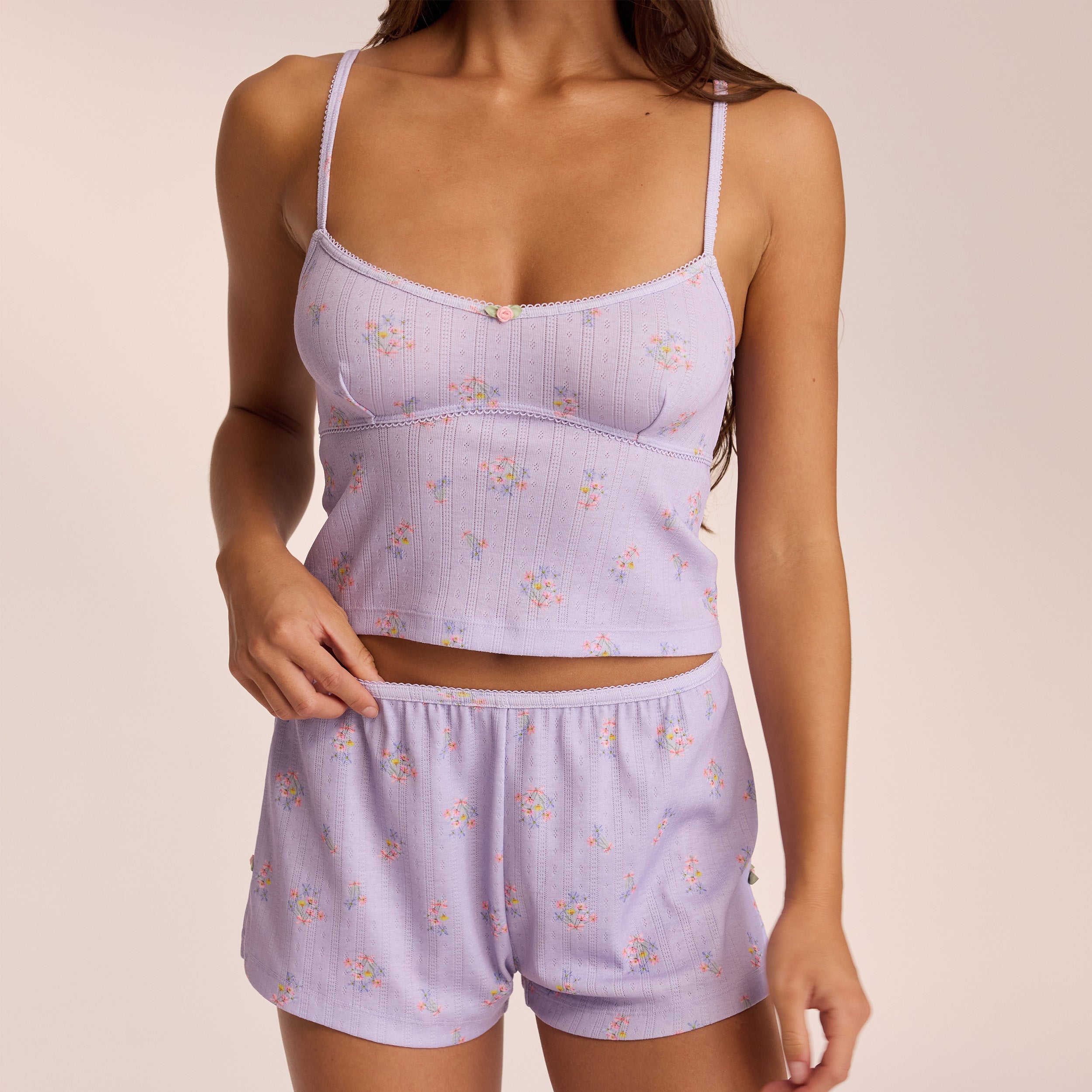 Caraco de Pyjama Pointelle  | Ava, S