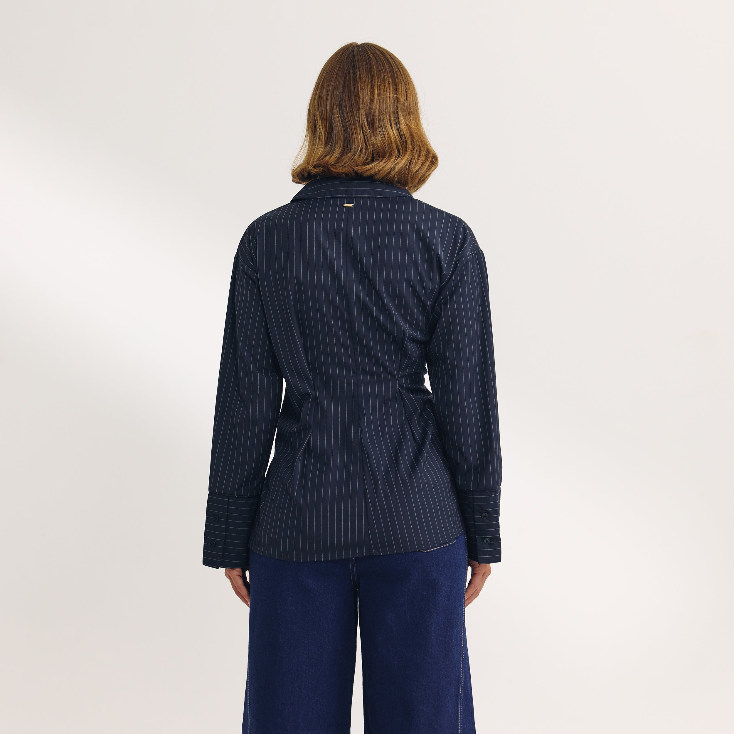 T-shirt Asymétrique | T-shirt Asymétrique - Rayures Bleu Marine