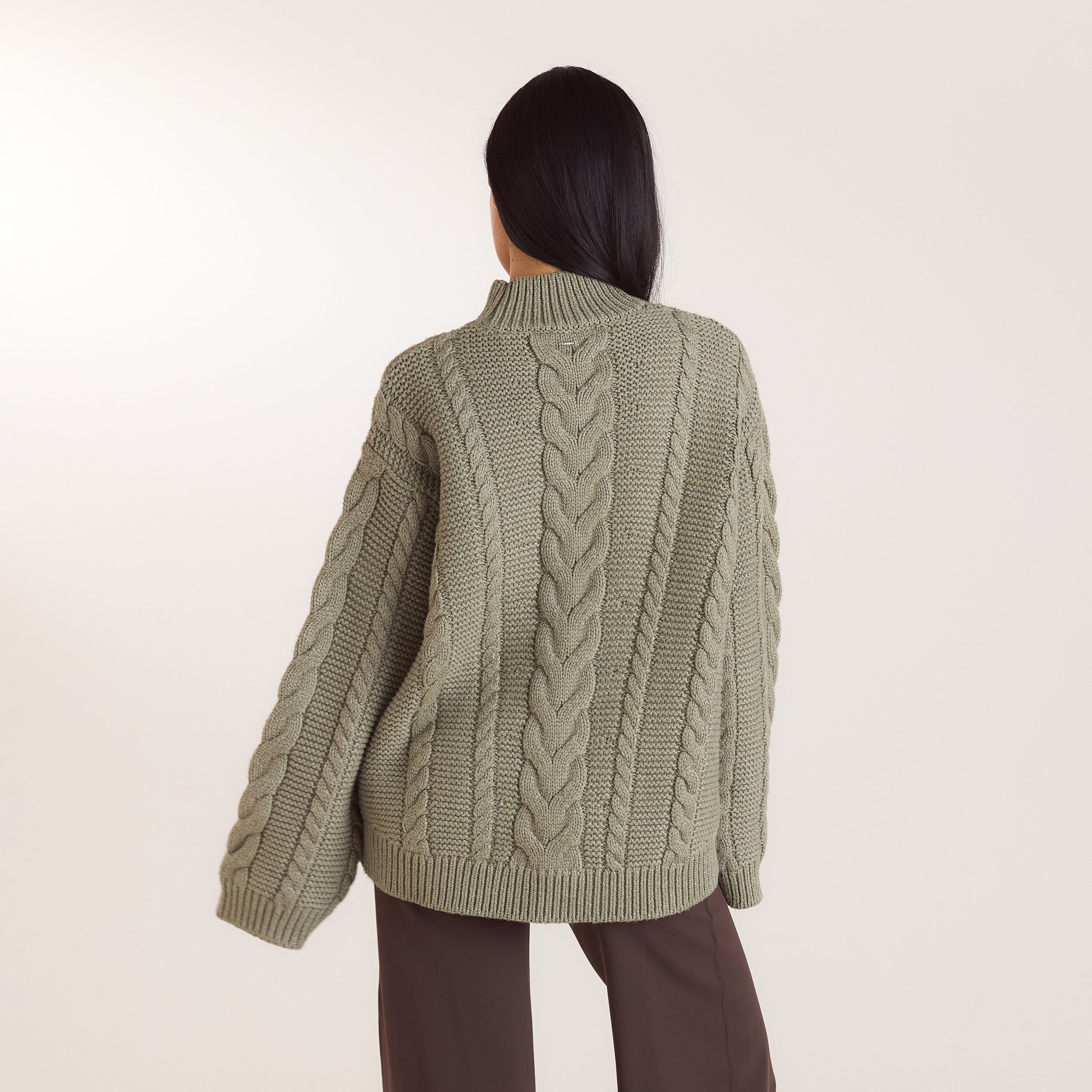 Pull Torsadé Oversize | Pull Torsadé Oversize - Olive