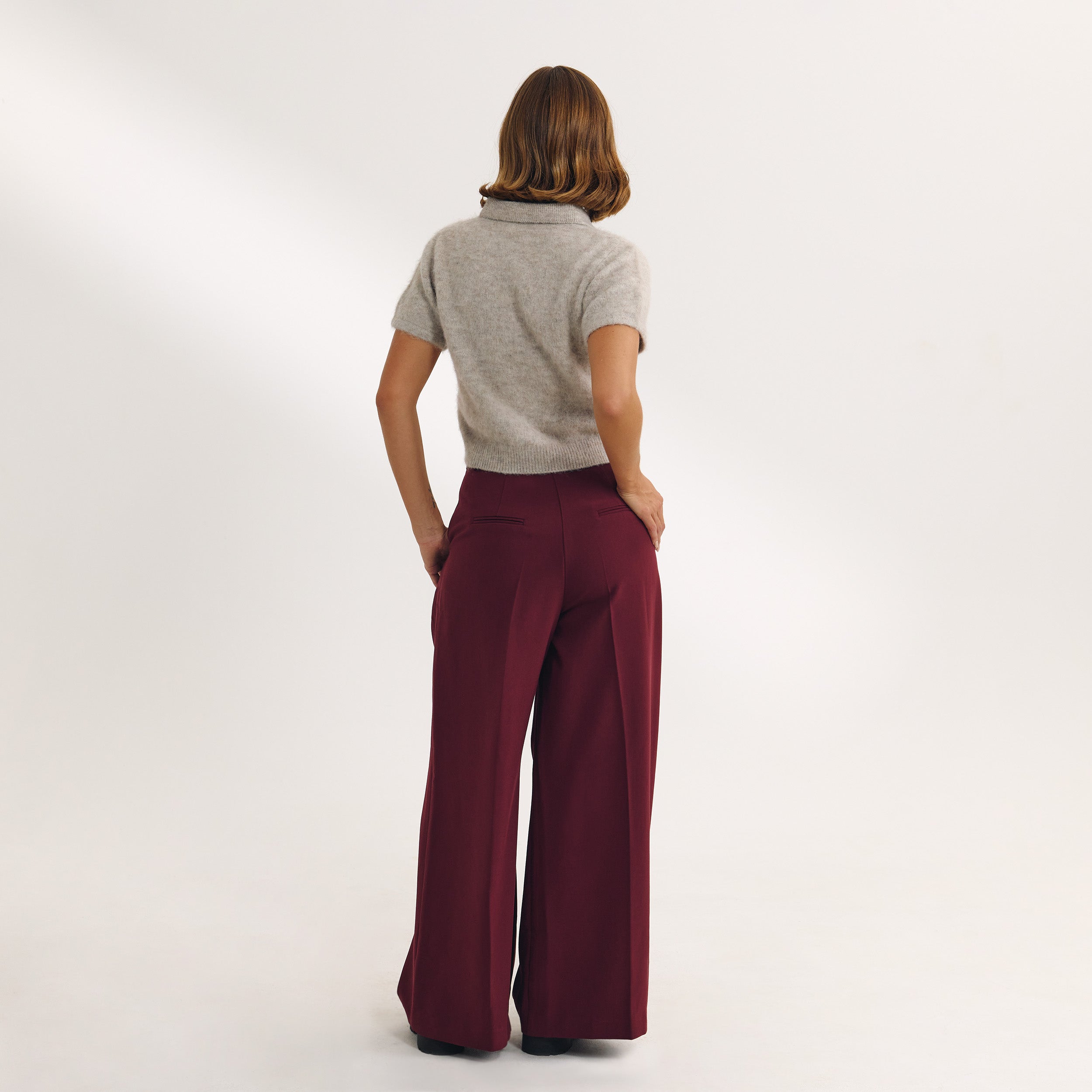 Pantalon Large | Pantalon Large - Laque cerise