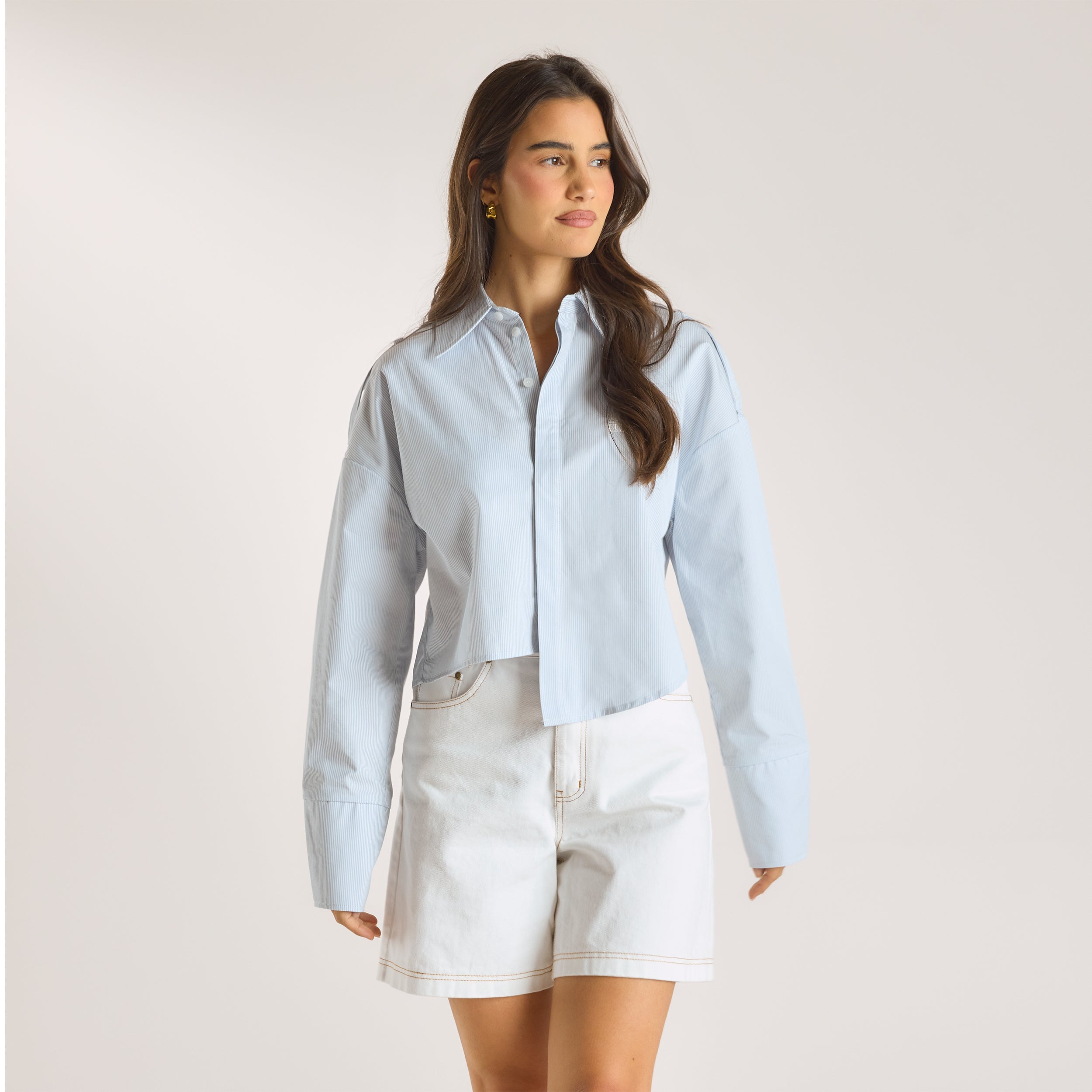 Chemise Asymétrique | Chemise Asymétrique - Rayures Bleues