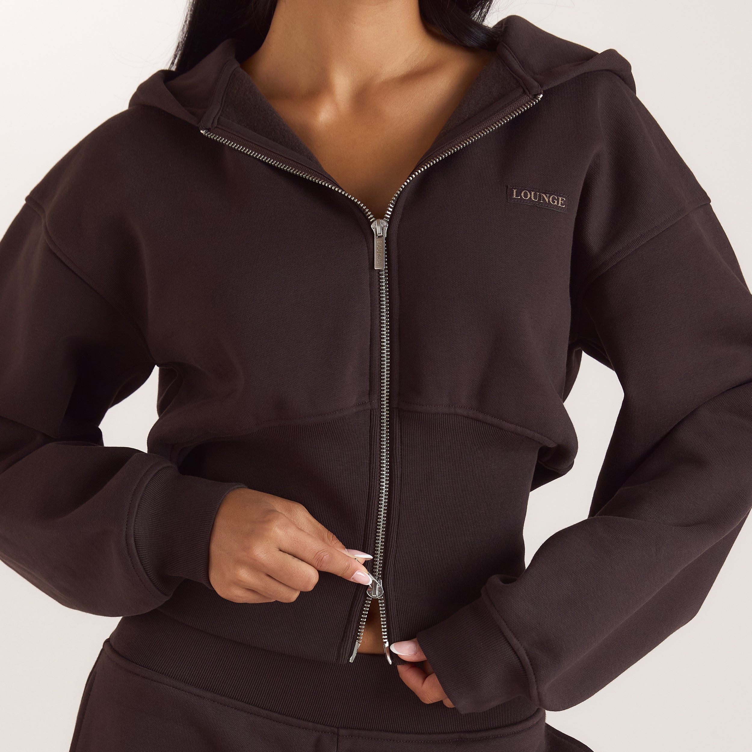 Sweat à Capuche Ajusté | Sweat à Capuche Ajusté - Chocolat Noir