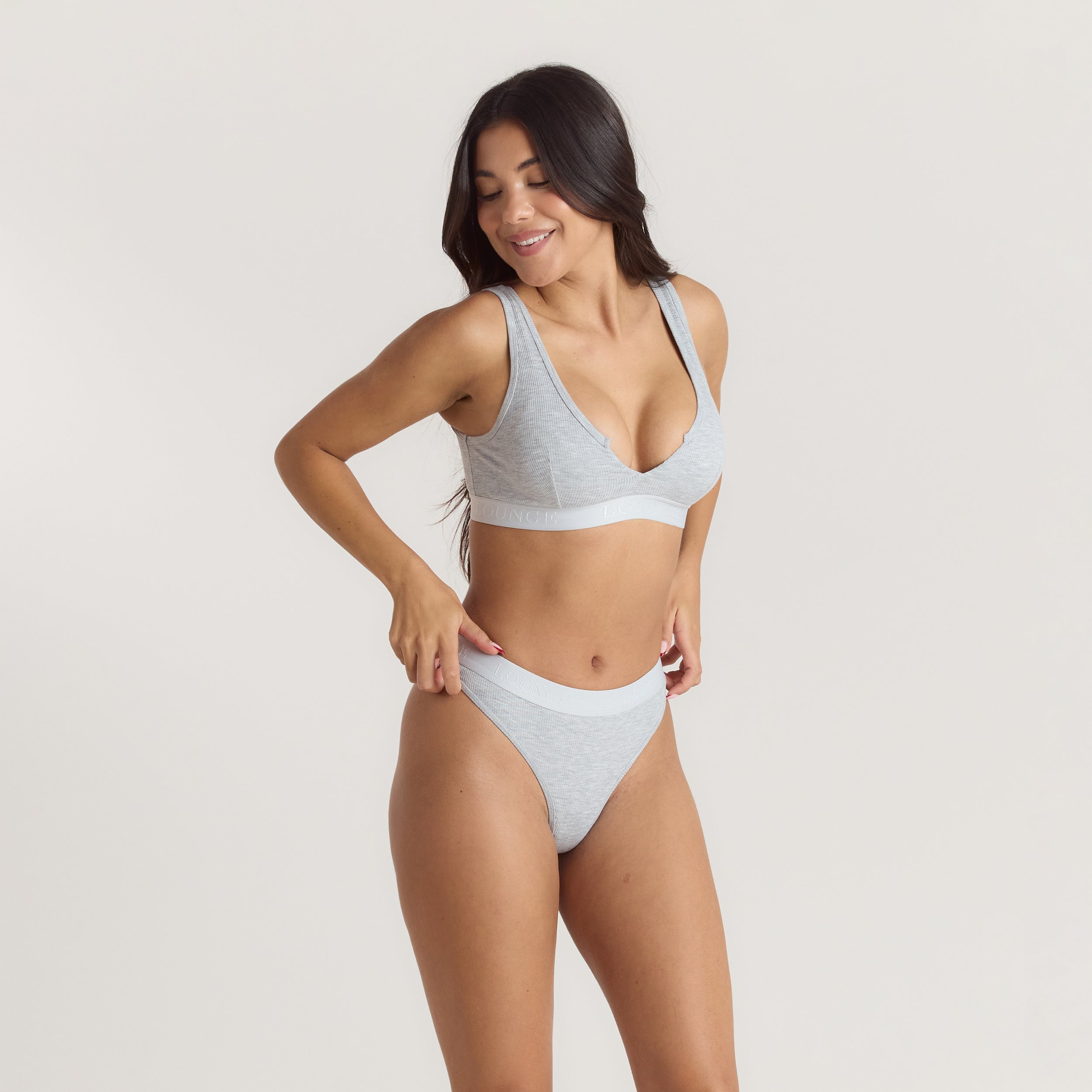 Brassière Push-Up Soft Ribbed  | Brassière Push-Up Soft Ribbed  - Gris chiné