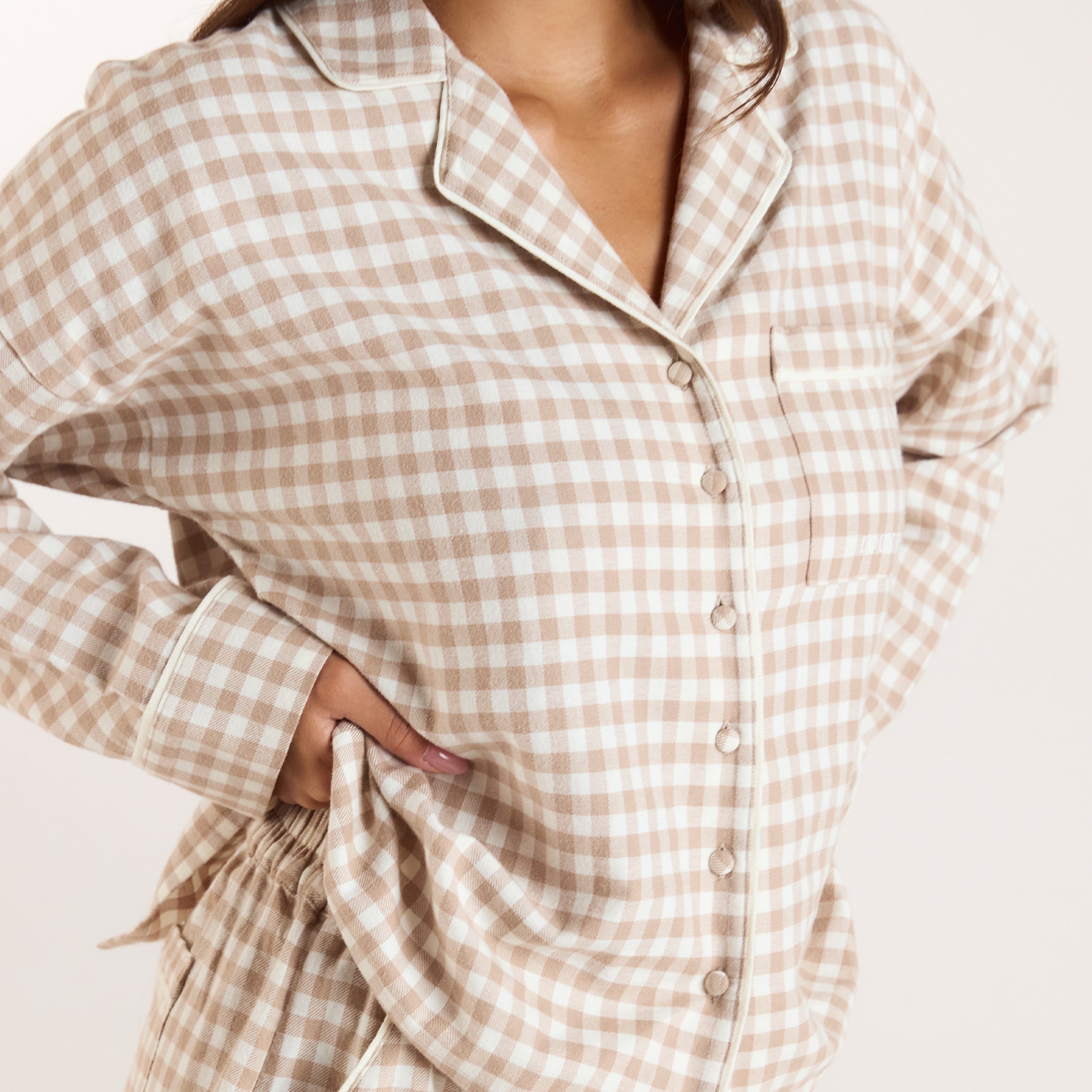 Chemise de Pyjama Vichy | Chemise de Pyjama Vichy - Beige