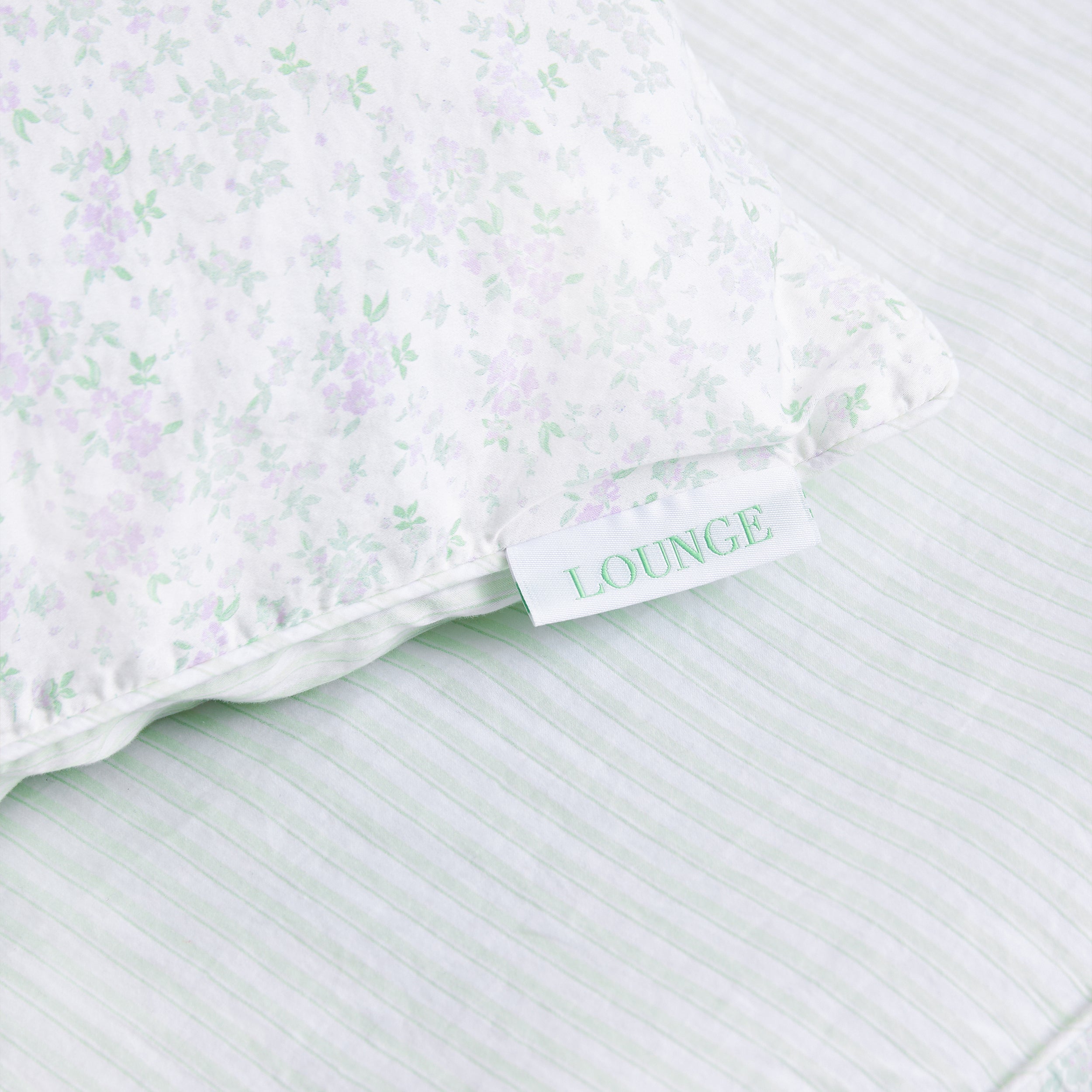 Housse de Couette Bloom & Stripe | Housse de Couette Bloom & Stripe - Sauge Floral