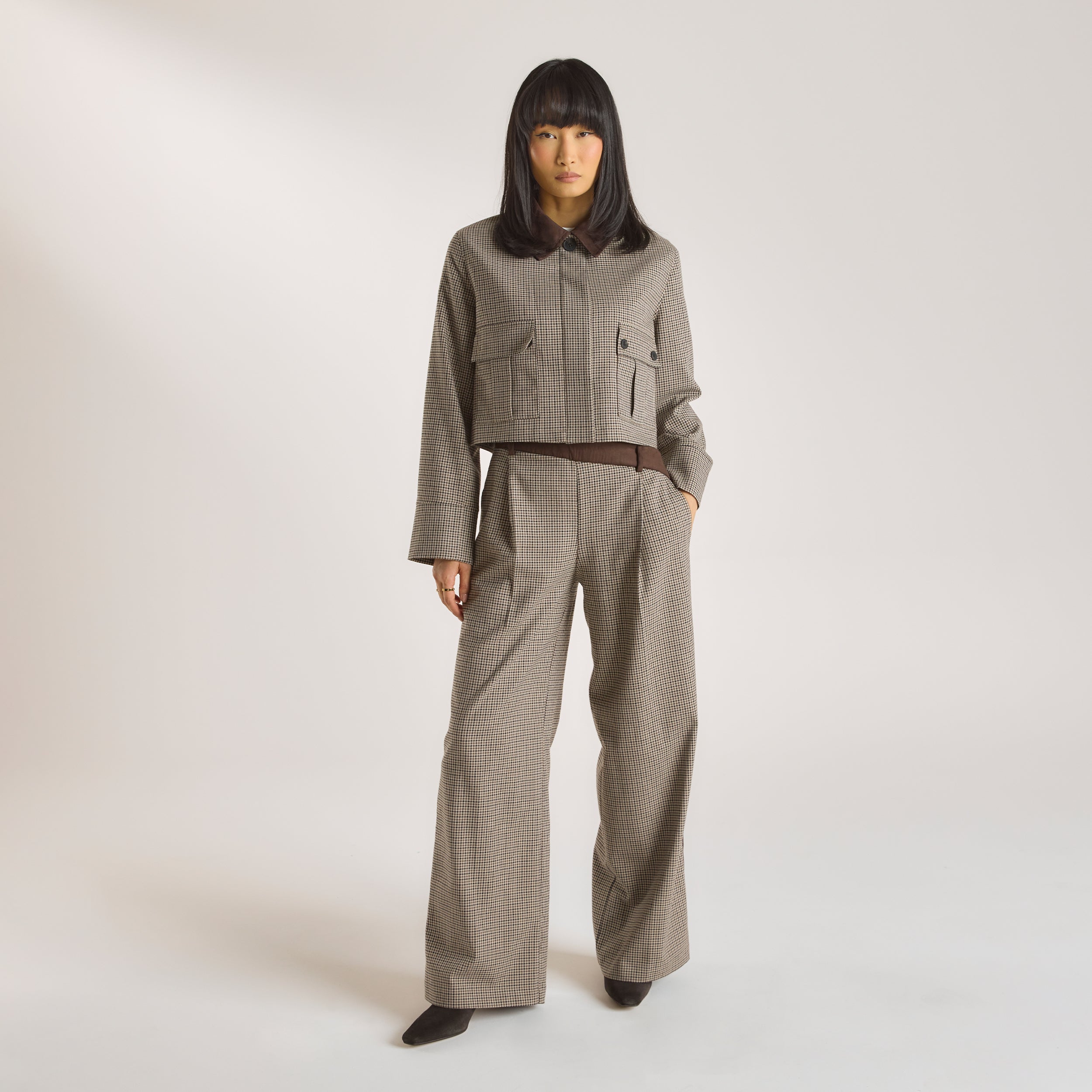 Pantalon Pied-de-Poule | Pantalon Pied-de-Poule - Marron