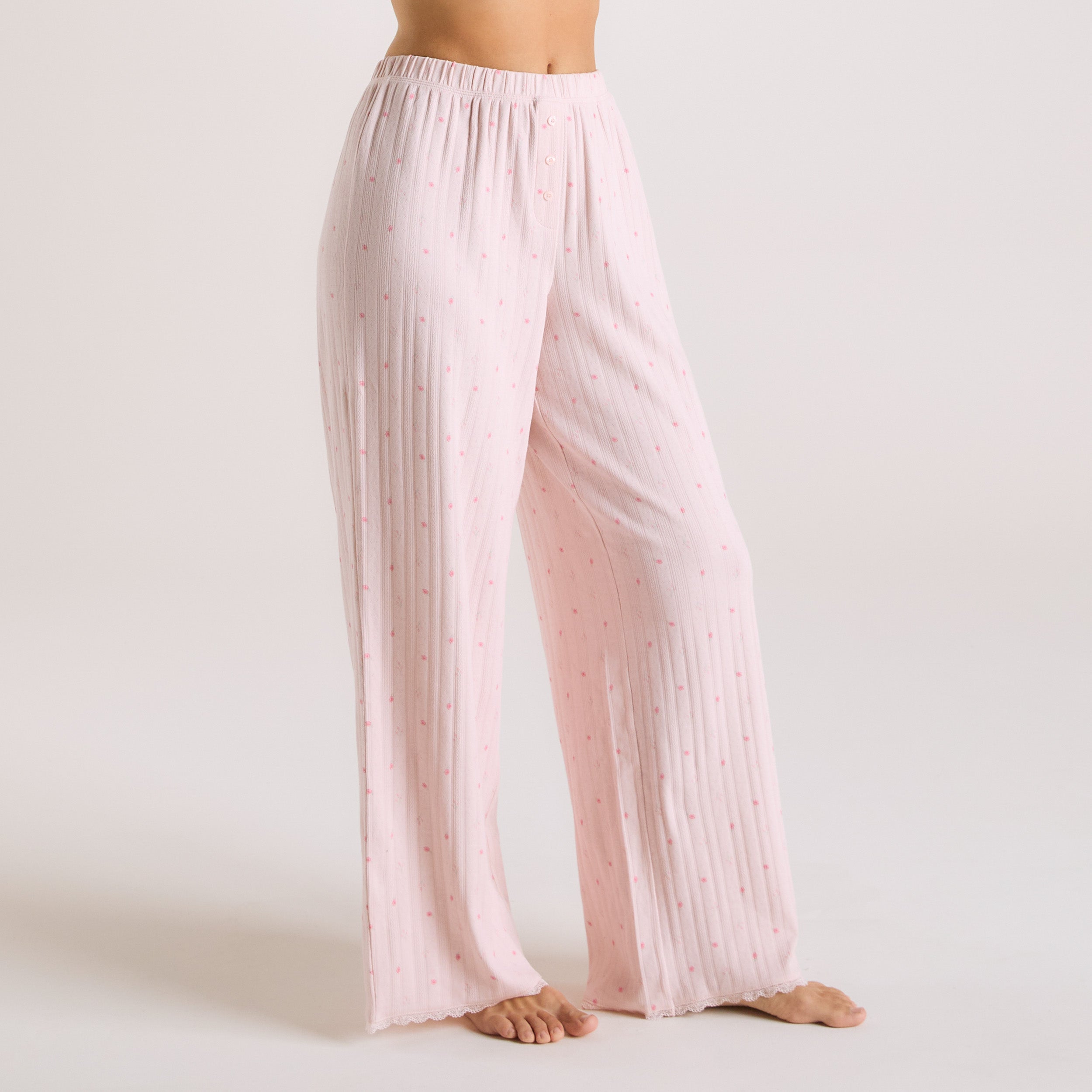 Bas de Pyjama en Pointelle | Bas de Pyjama en Pointelle - Rose Floral