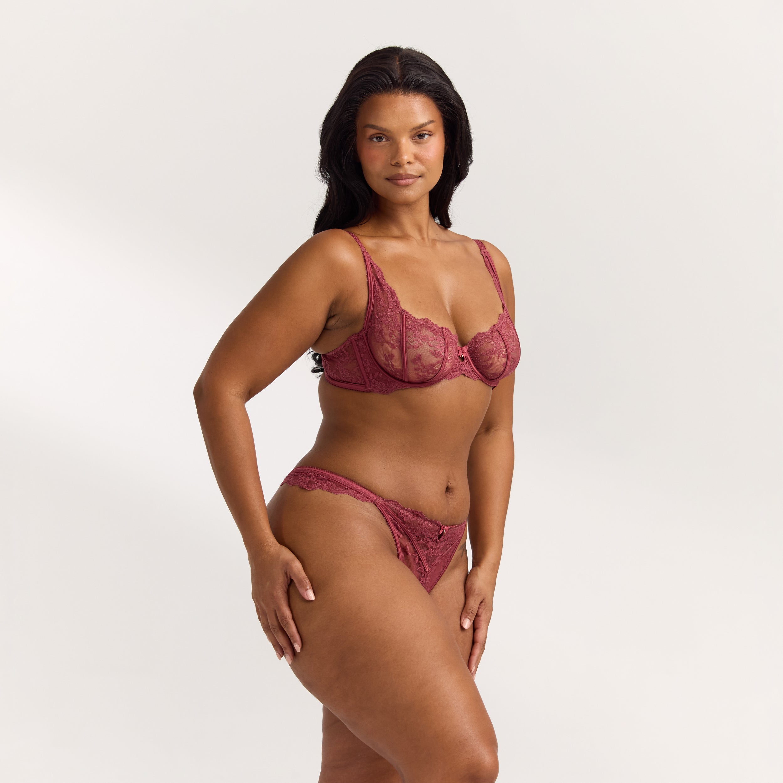 Soutien-gorge Plongeant Enchant | Soutien-gorge Plongeant Enchant - Rhubarbe