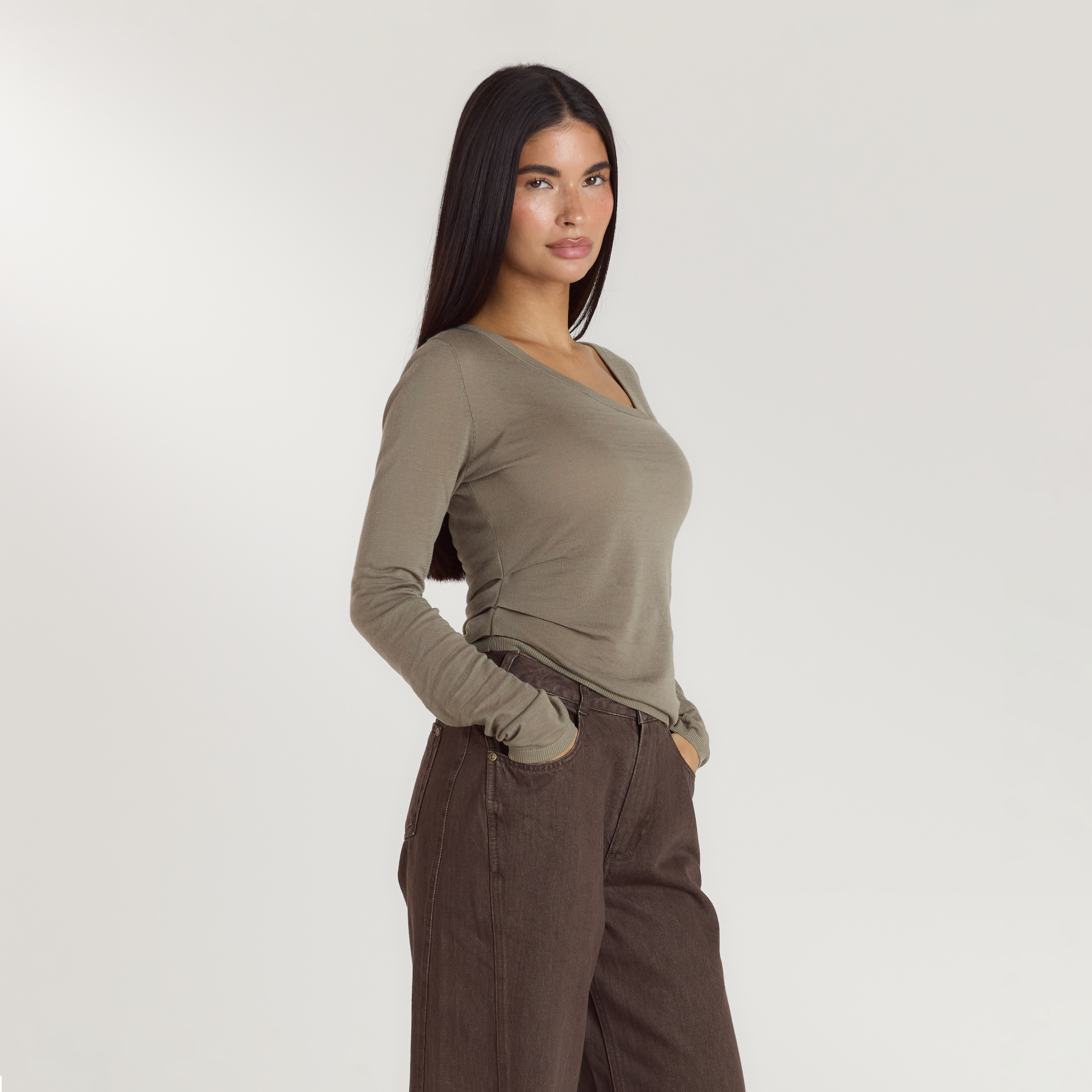 Haut Asymétrique en Maille Fine | Haut Asymétrique en Maille Fine - Thym