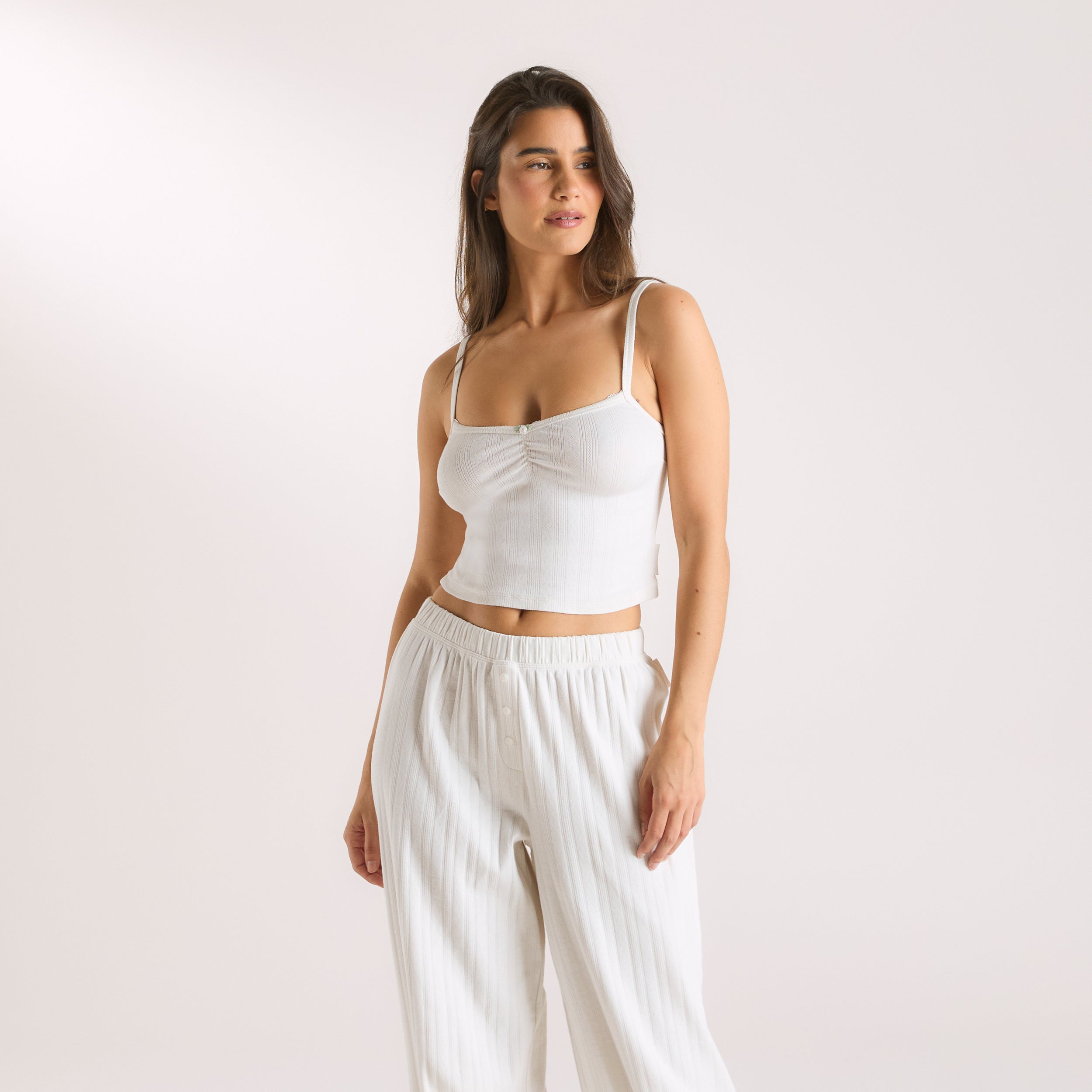 Caraco de Pyjama en Pointelle | Caraco de Pyjama en Pointelle - Crème