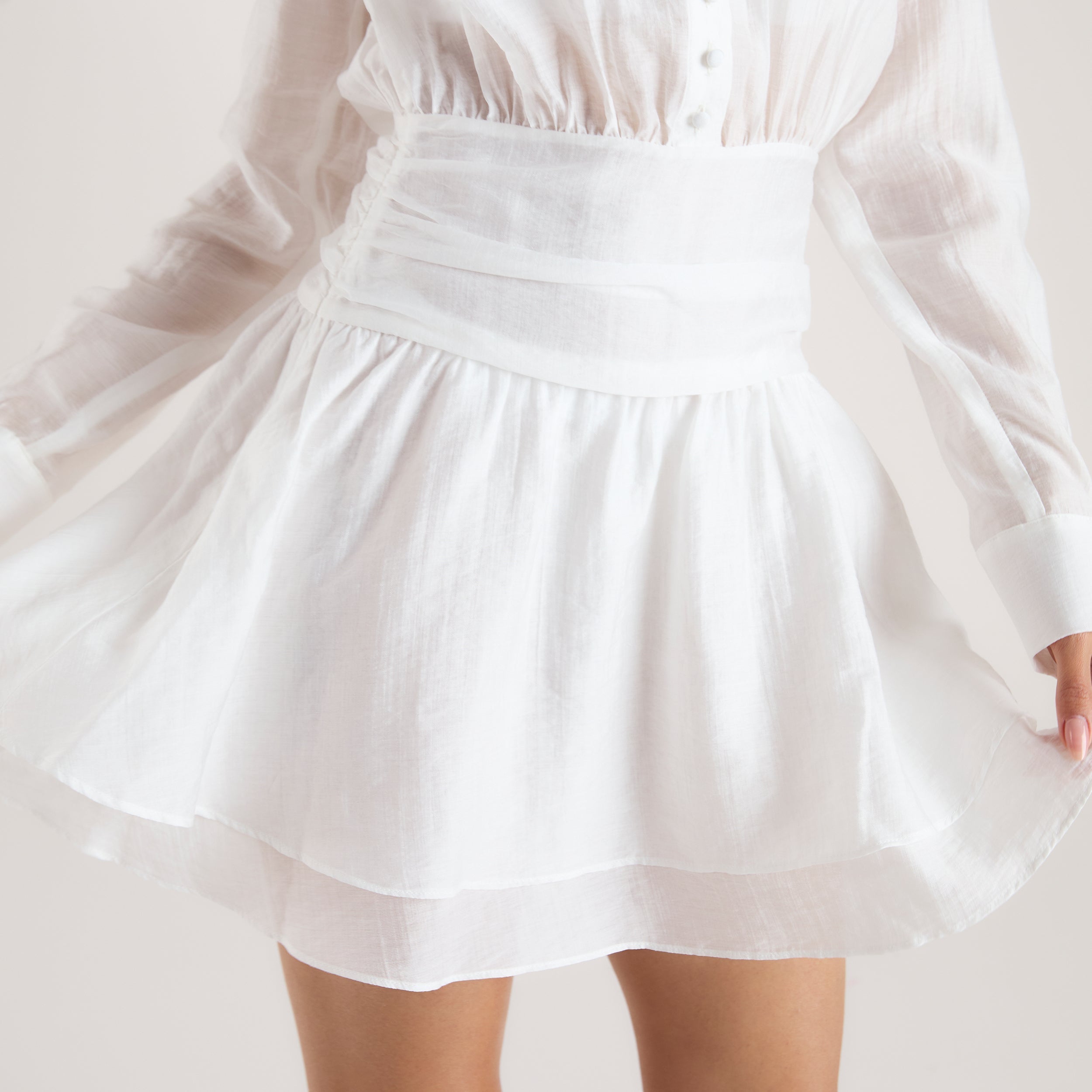 Robe Chemise Transparente | Robe Chemise Transparente - Blanc