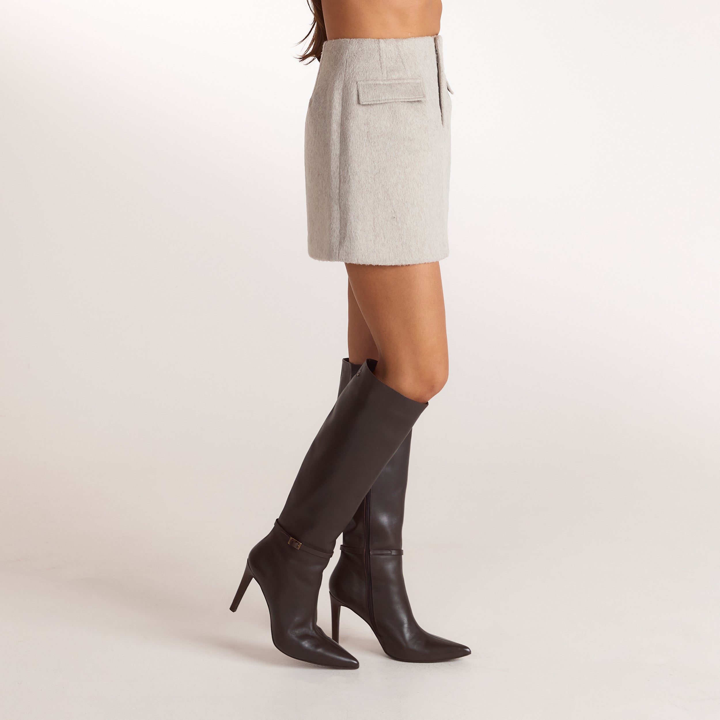 Mini-Jupe Tissée | Mini-Jupe Tissée - Gris Chaud