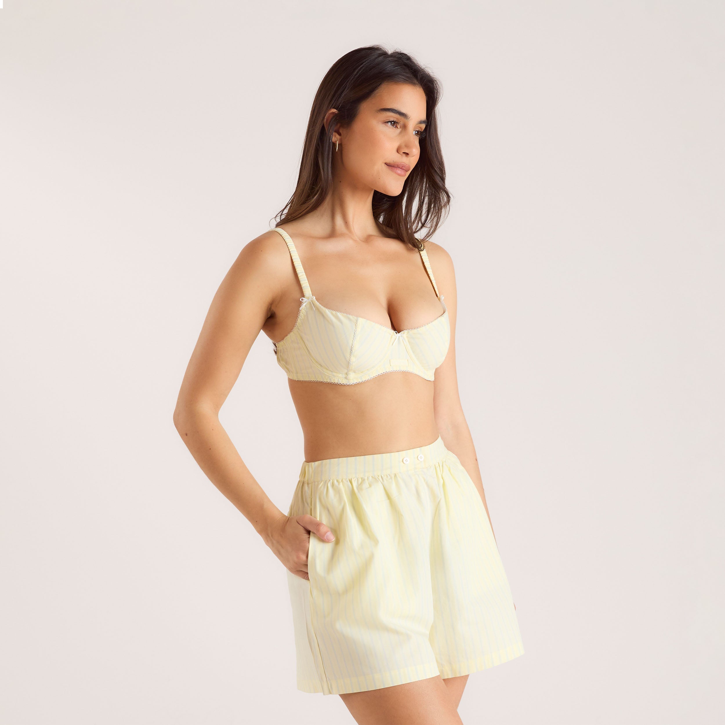 Soutien-Gorge en Coton Rayé | Soutien-Gorge en Coton Rayé - Jaune