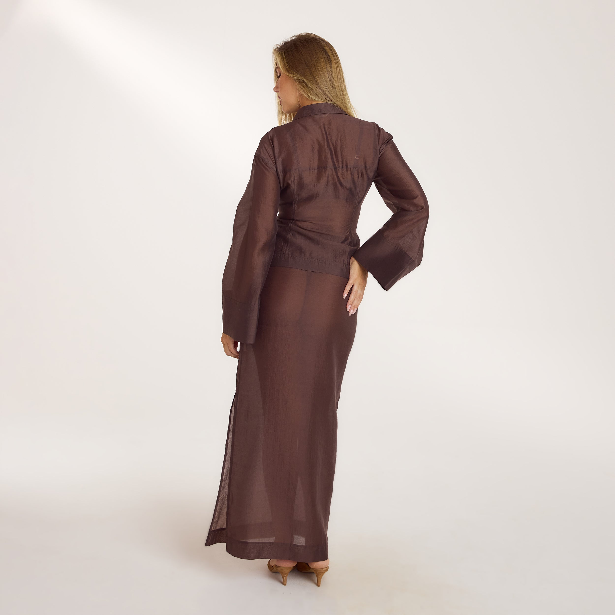Chemise Ajustée Transparente | Chemise Ajustée Transparente - Chocolat