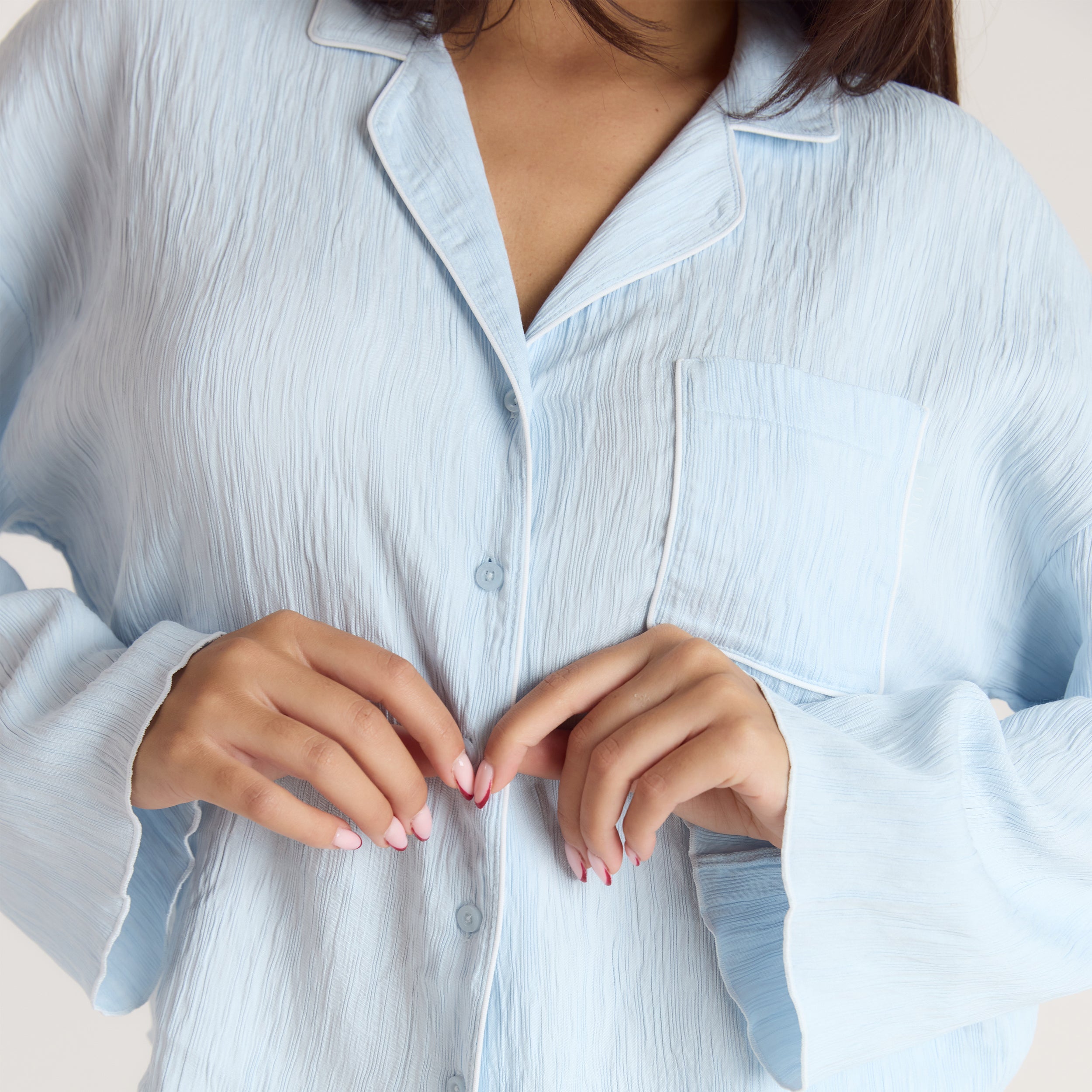 Chemise de Pyjama Crinkle | Chemise de Pyjama Crinkle - Bleu