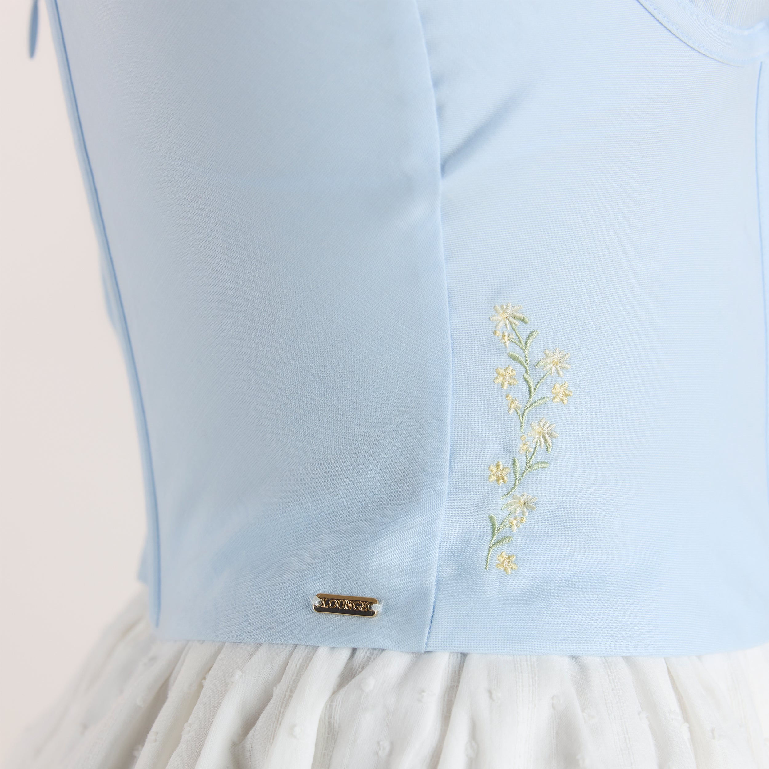 Top Corset à Motif Floral | Top Corset à Motif Floral - Bleu