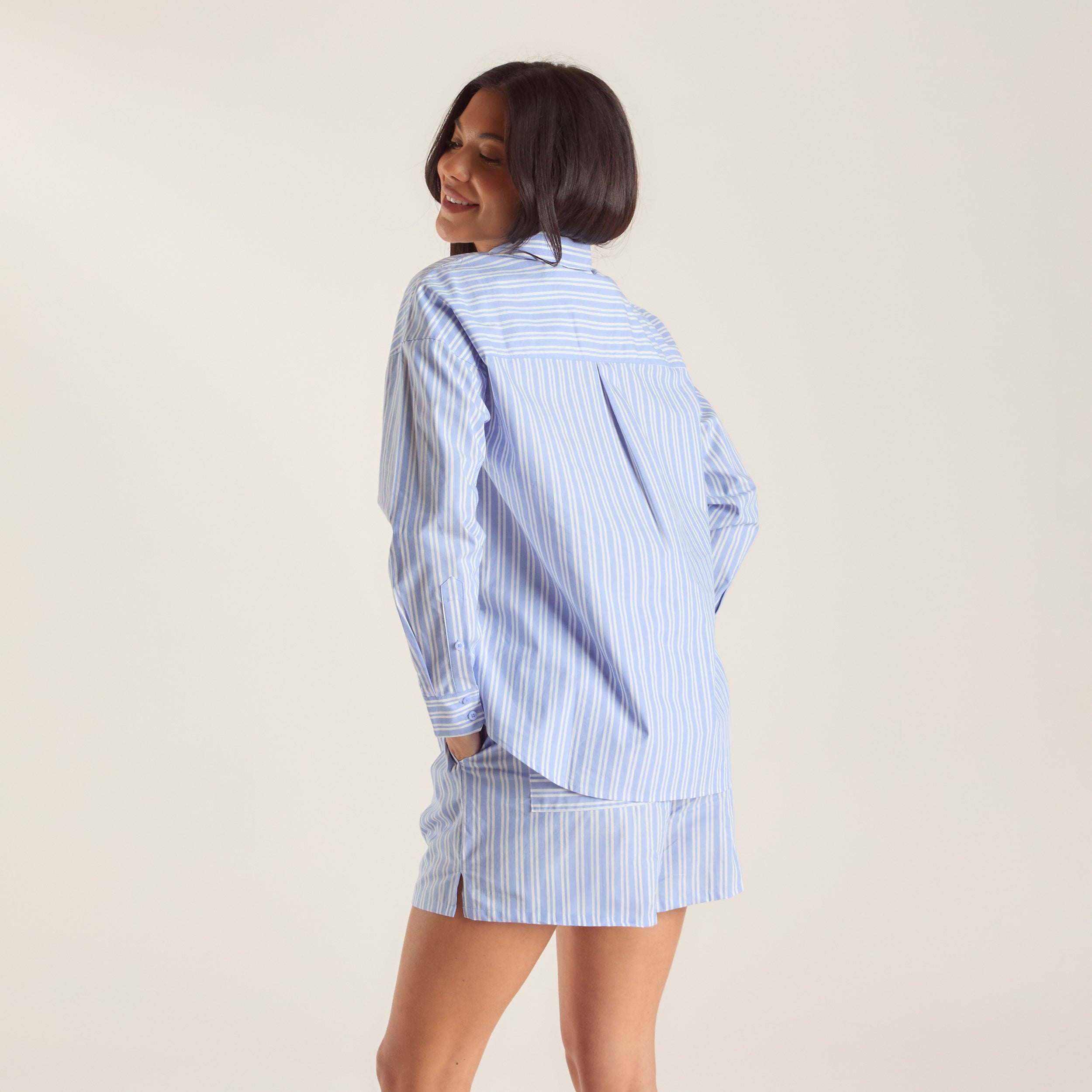 Chemise Oversize à Rayures | Chemise Oversize à Rayures - Bleu