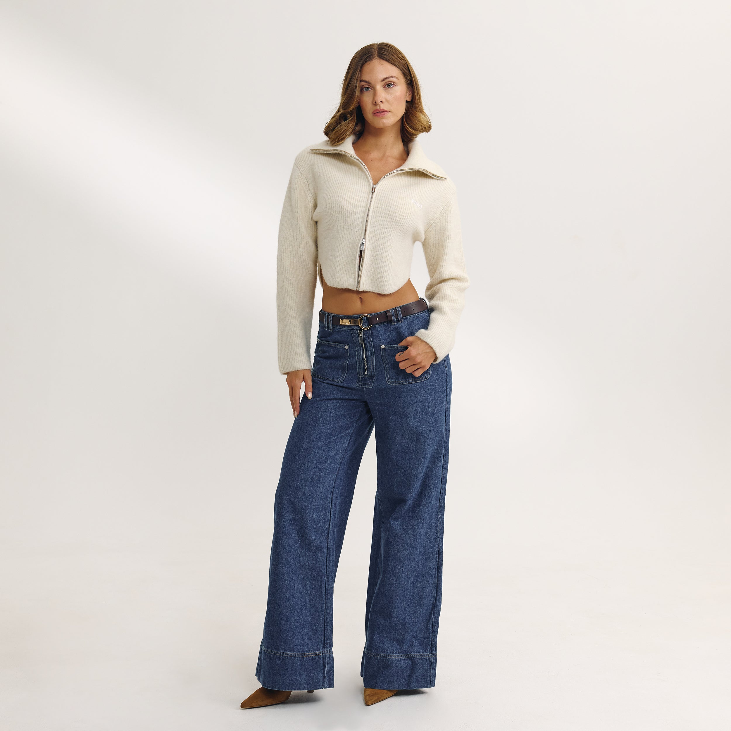 Veste Structurée en Maille | Veste Structurée en Maille - Crème