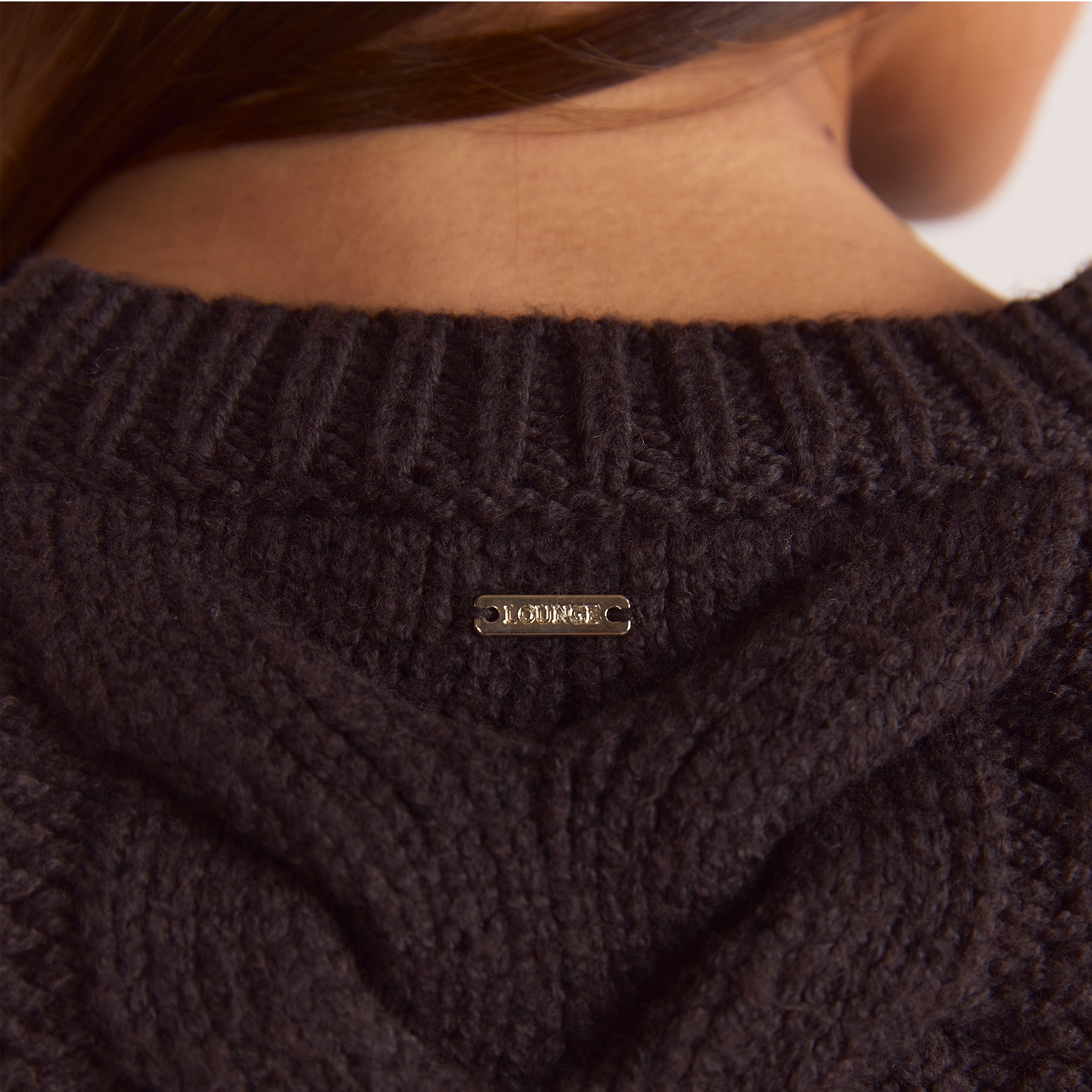 Pull Court en Maille Torsadée | Pull Court en Maille Torsadée - Chocolat Noir