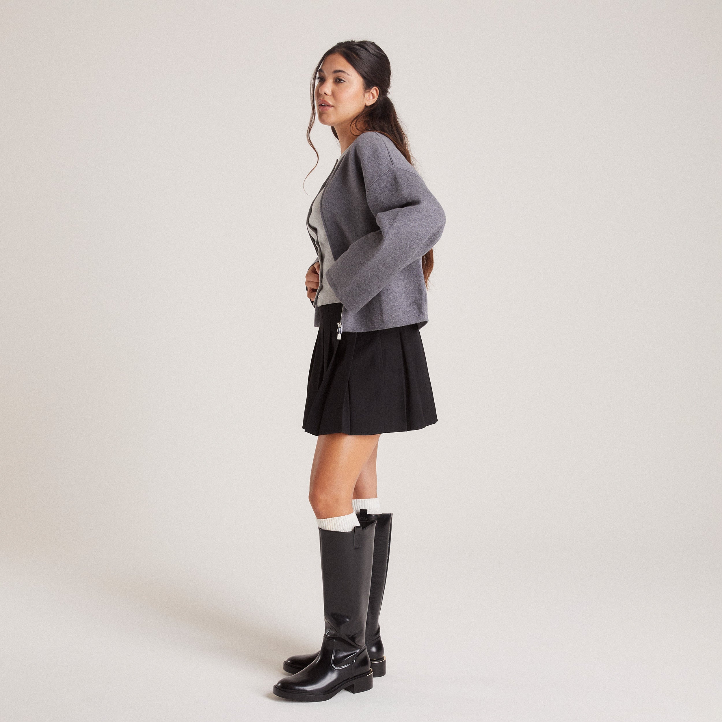 Gilet Zippé | Gilet Zippé - Charbon