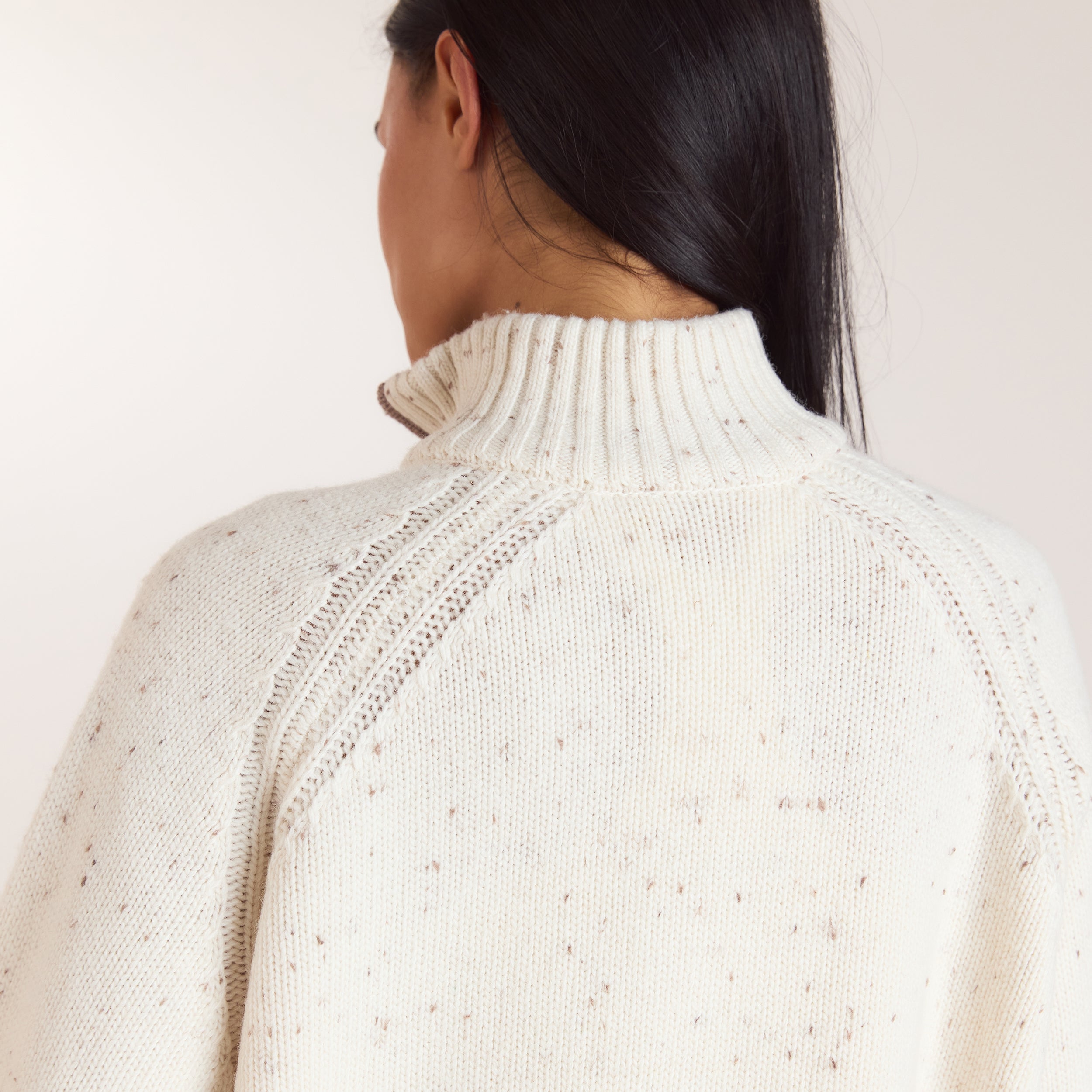 Pull en Laine à Demi-Zip | Pull en Laine à Demi-Zip - Crème