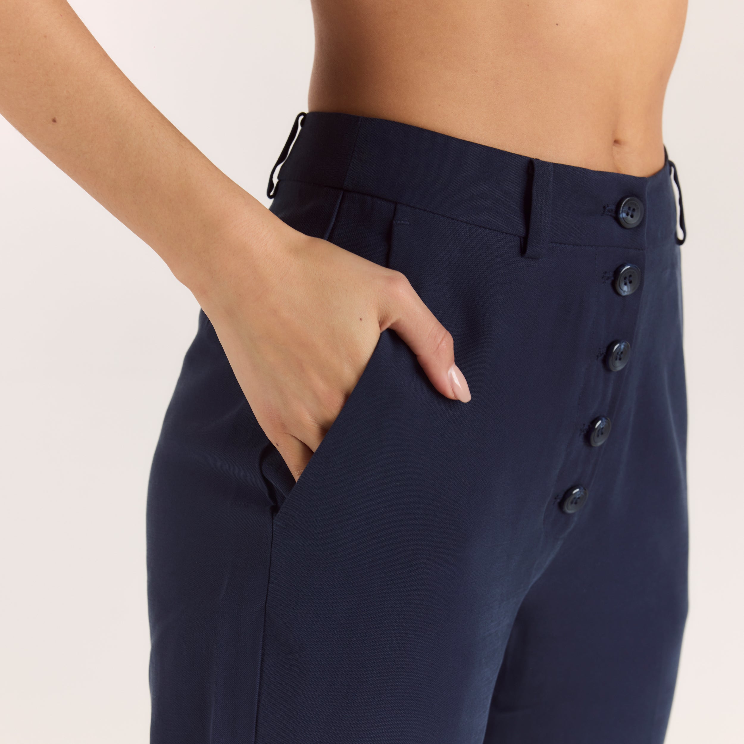 Pantalon Droit Style 90s | Pantalon Droit Style 90s - Bleu Marine
