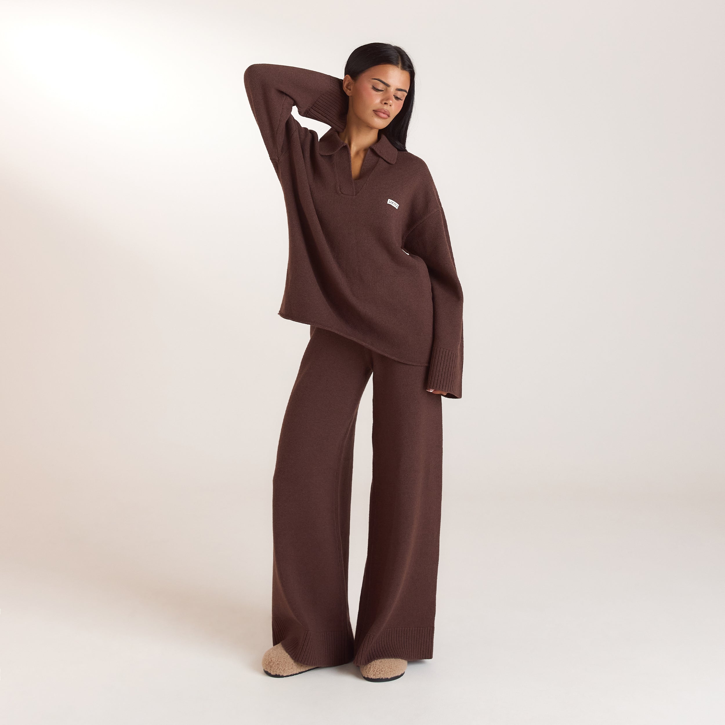 Pull en Maille à Demi-patte | Pull en Maille à Demi-patte - Chocolat