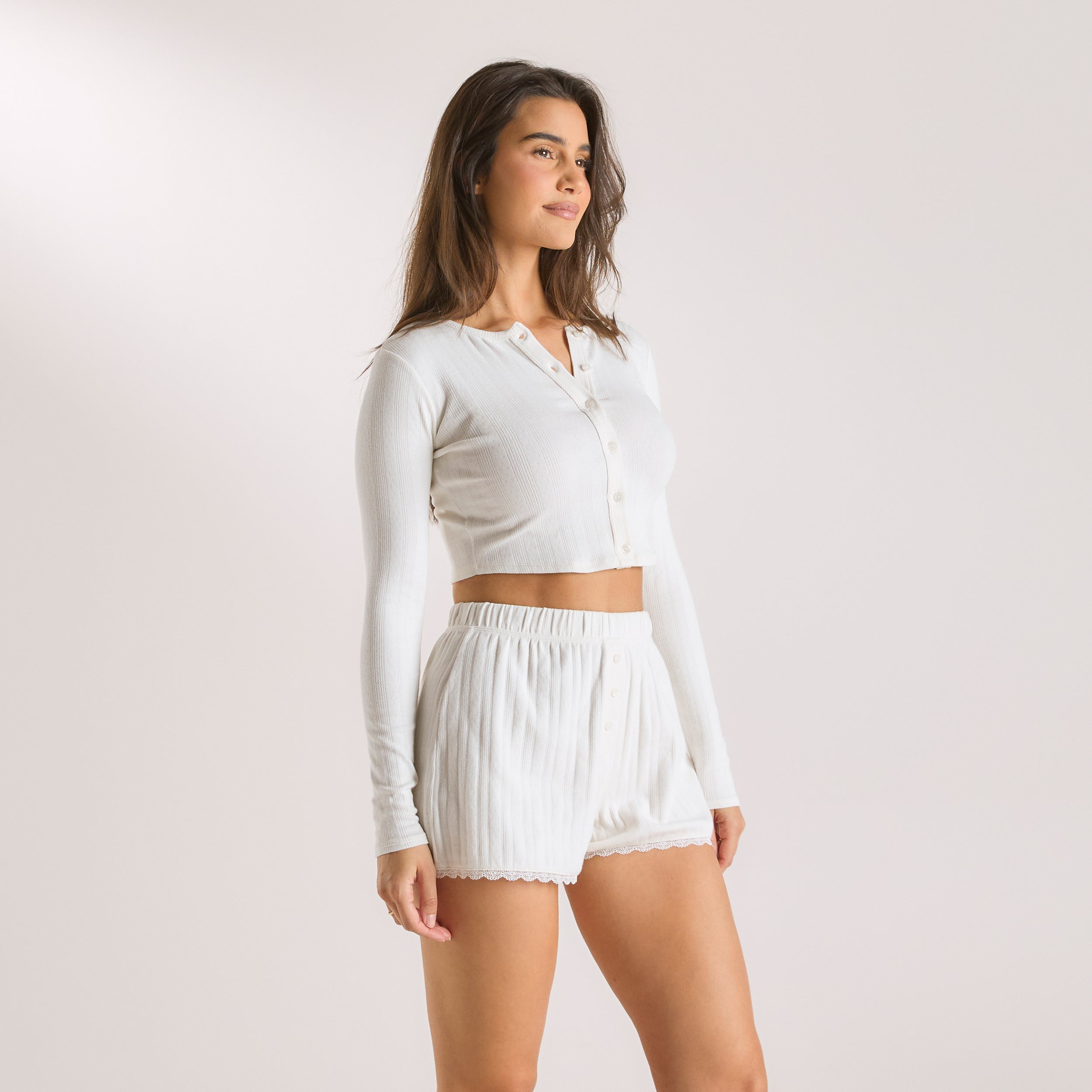 Gilet en Pointelle | Gilet en Pointelle - Crème