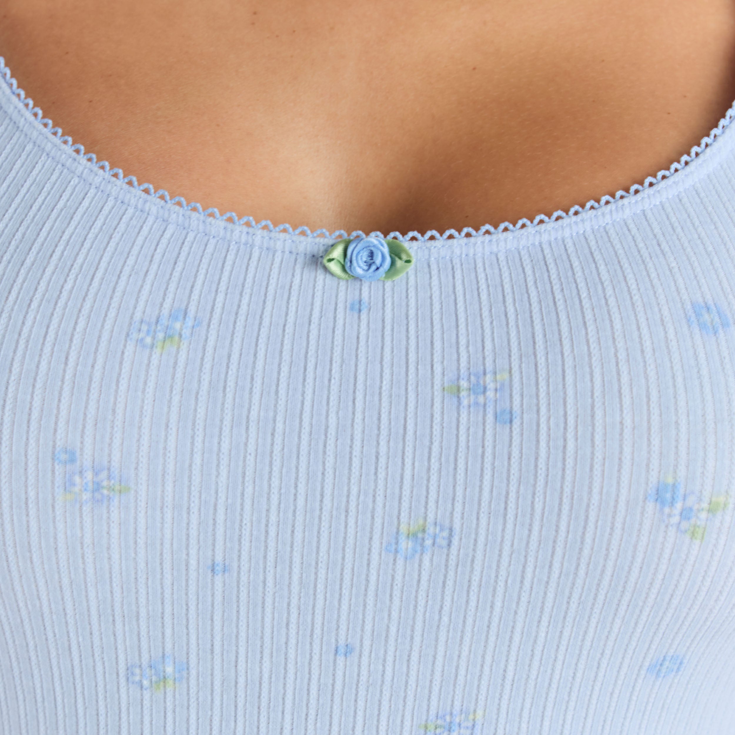 Combinaison Côtelée | Combinaison Côtelée - Bleu Floral