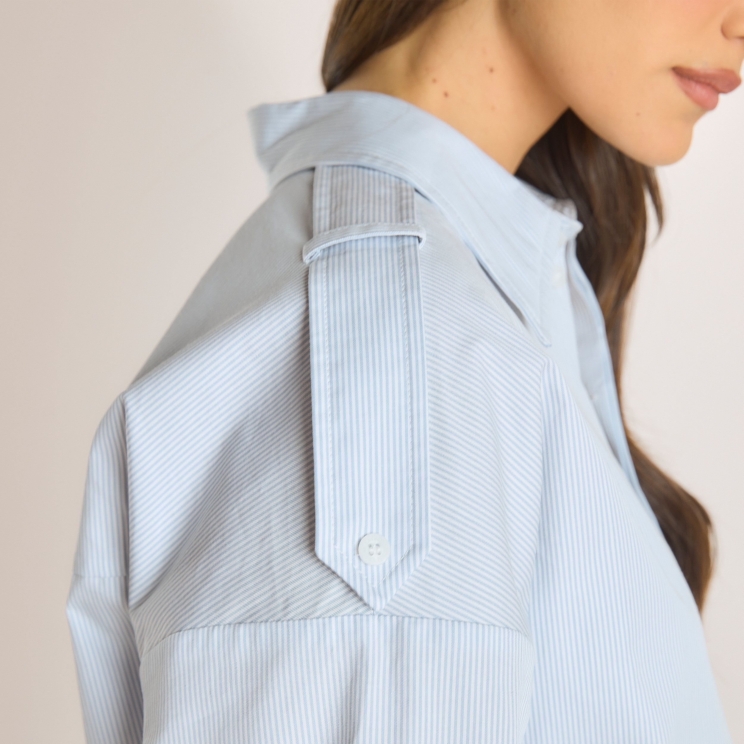 Chemise Asymétrique | Chemise Asymétrique - Rayures Bleues