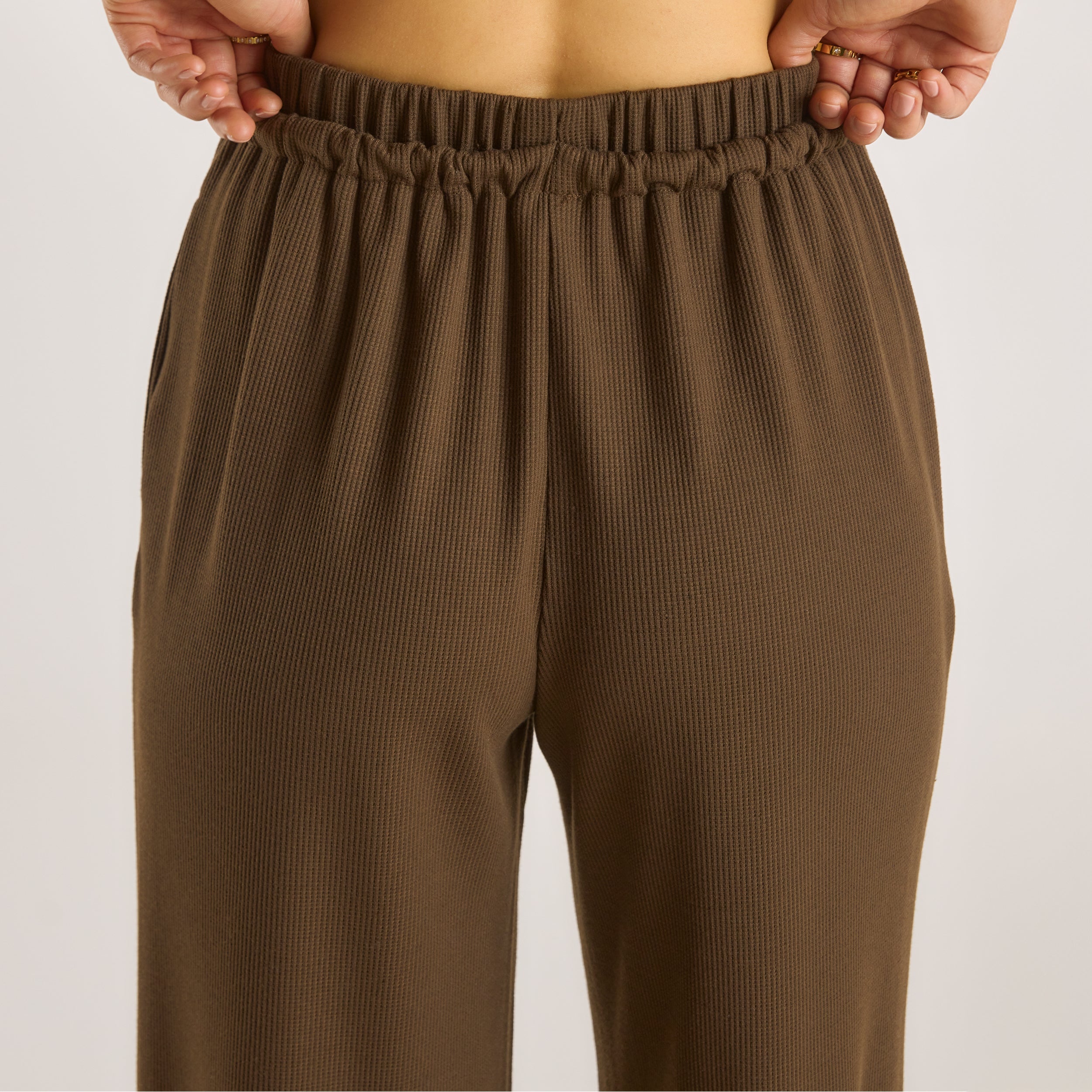 Pantalon Large Waffle  | Pantalon Large Waffle - Chocolat