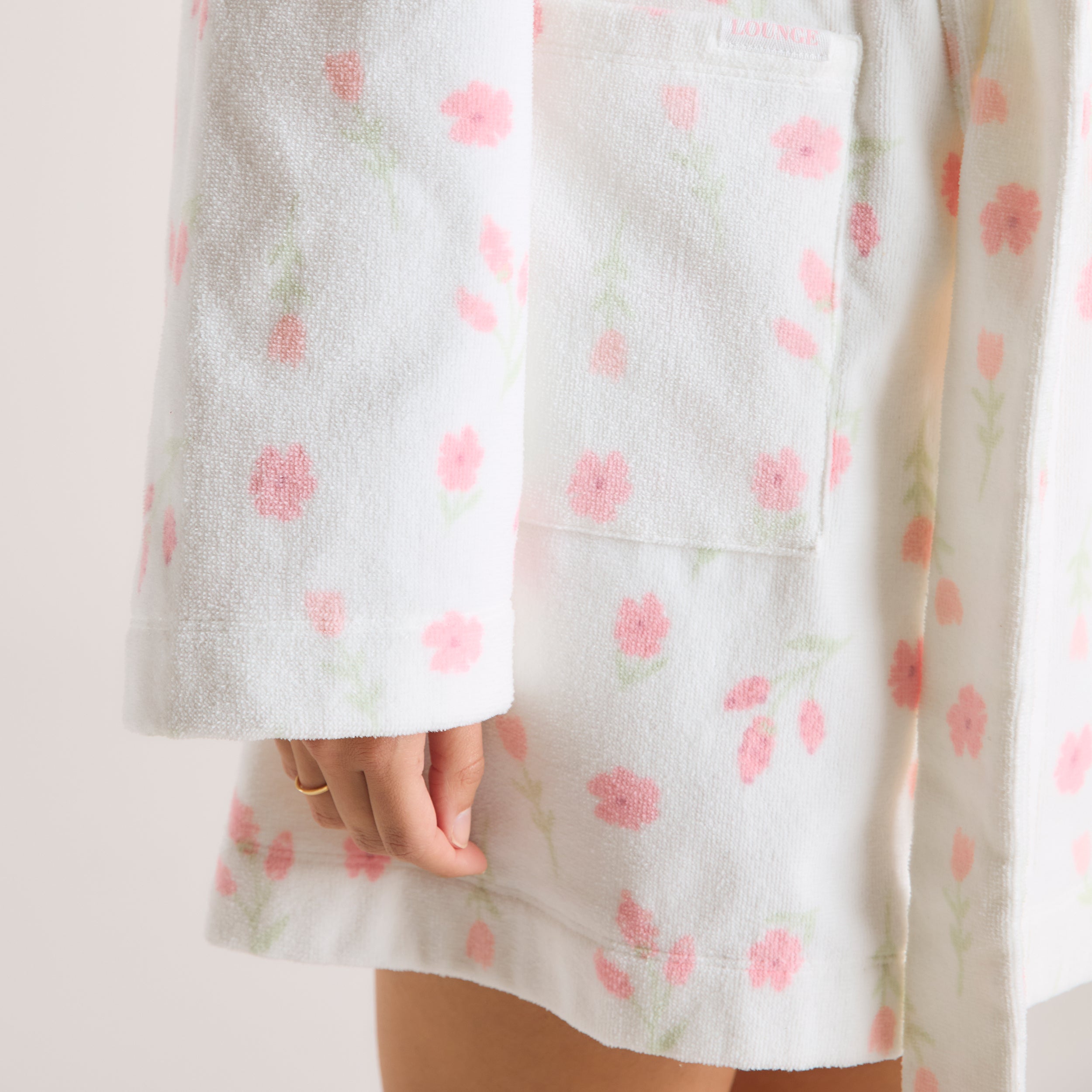 Peignoir en Tissu Éponge | Peignoir en Tissu Éponge - Motif Floral