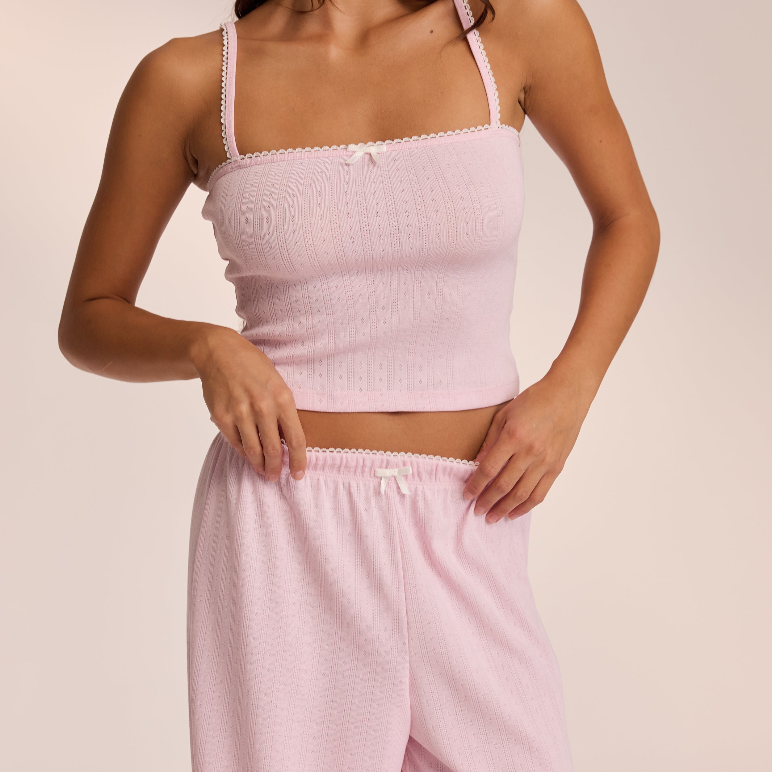 Haut de Pyjama à Bretelles Pointelle  | Ava, XS