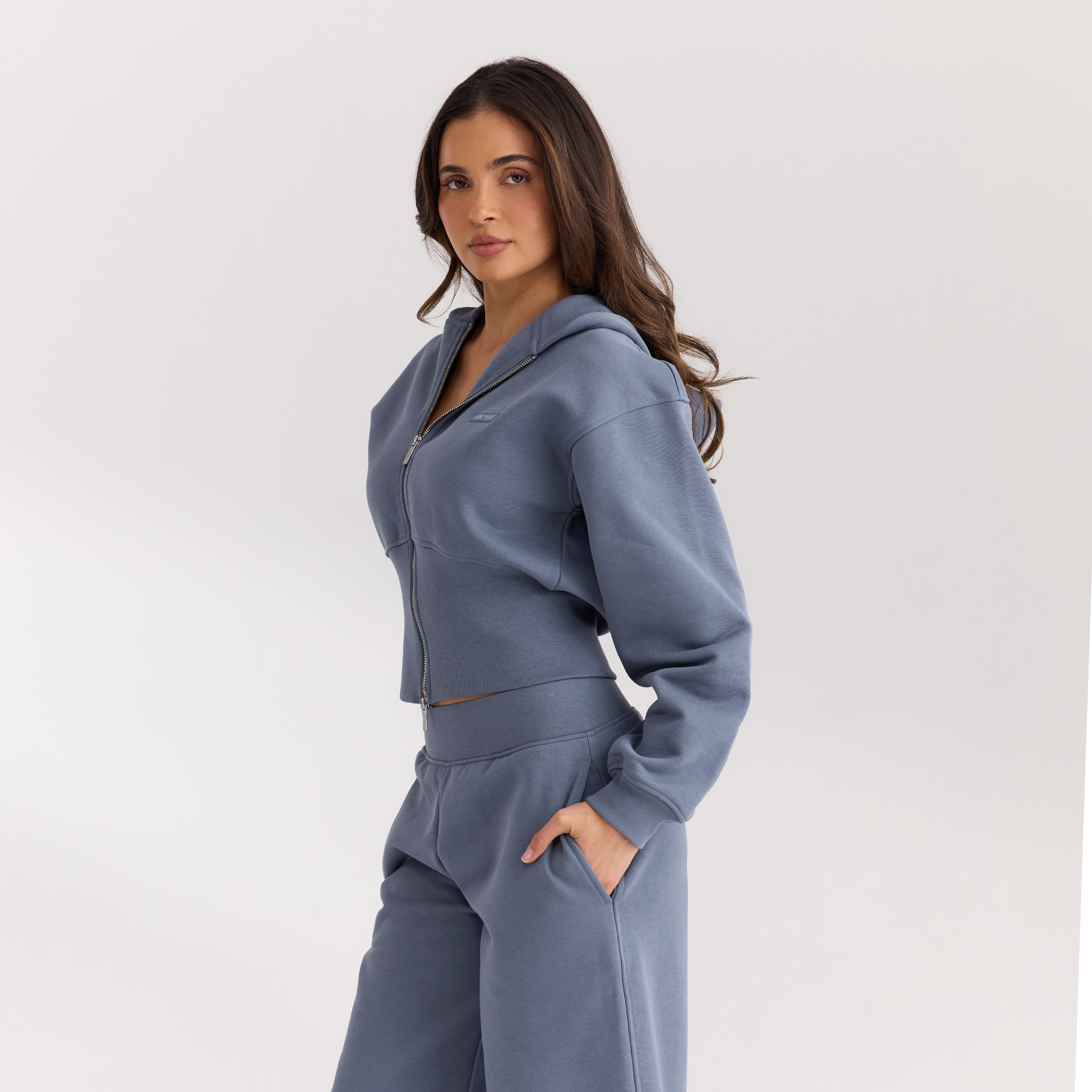 Veste Zippée Ajusté | Veste Zippée Ajusté - Bleu Ardoise