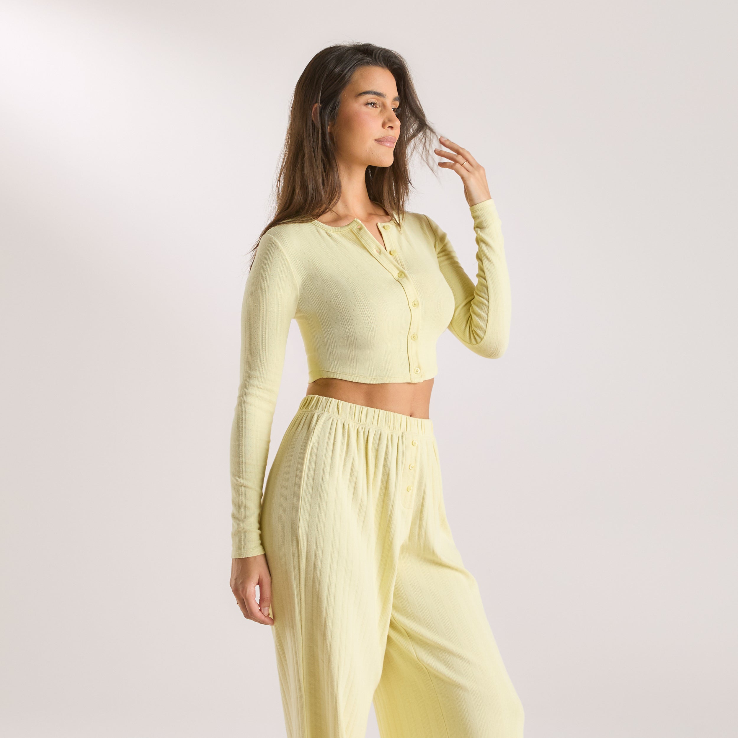 Gilet en Pointelle | Gilet en Pointelle - Bouton d'or