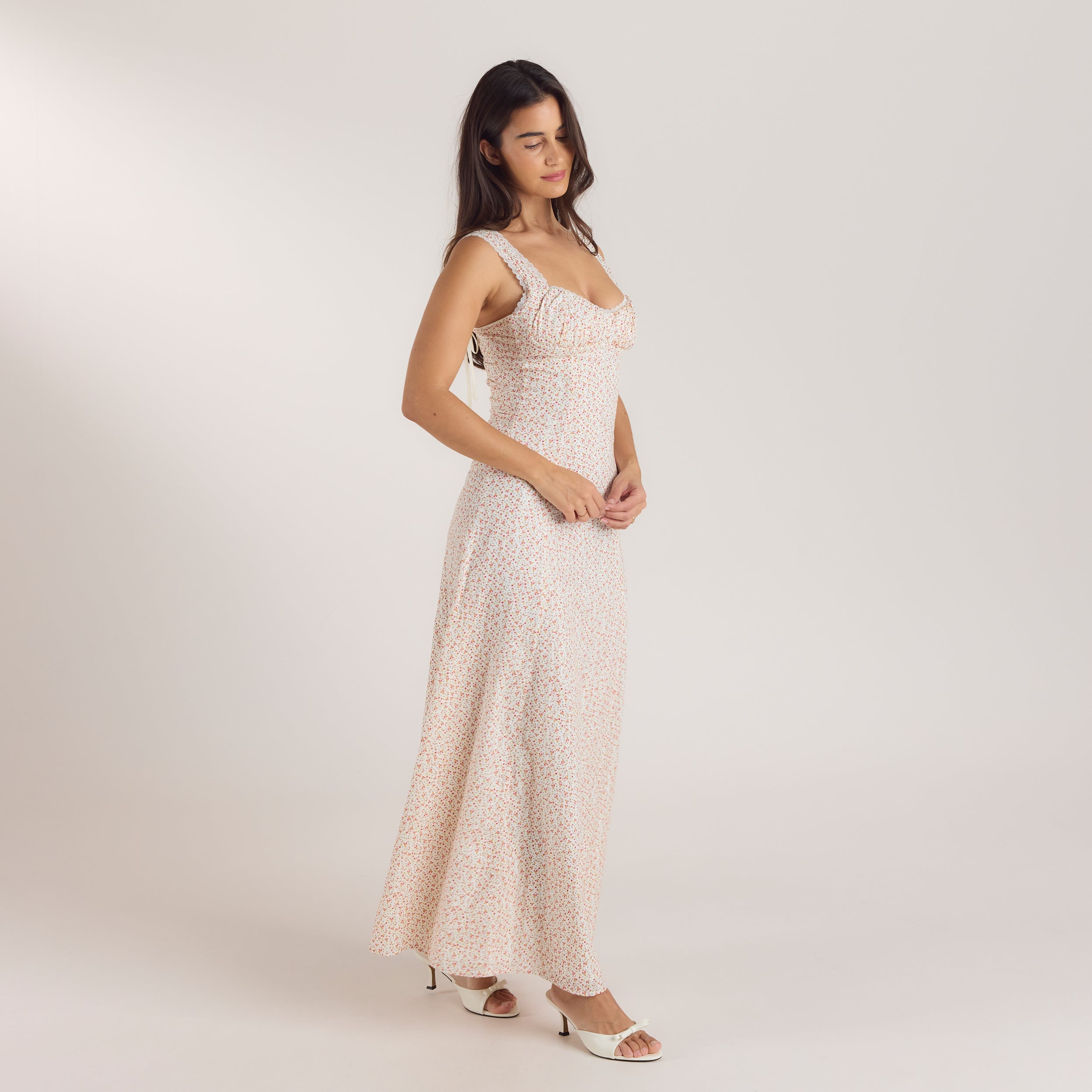 Robe Maxi Corset | Robe Maxi Corset - Crème Florale