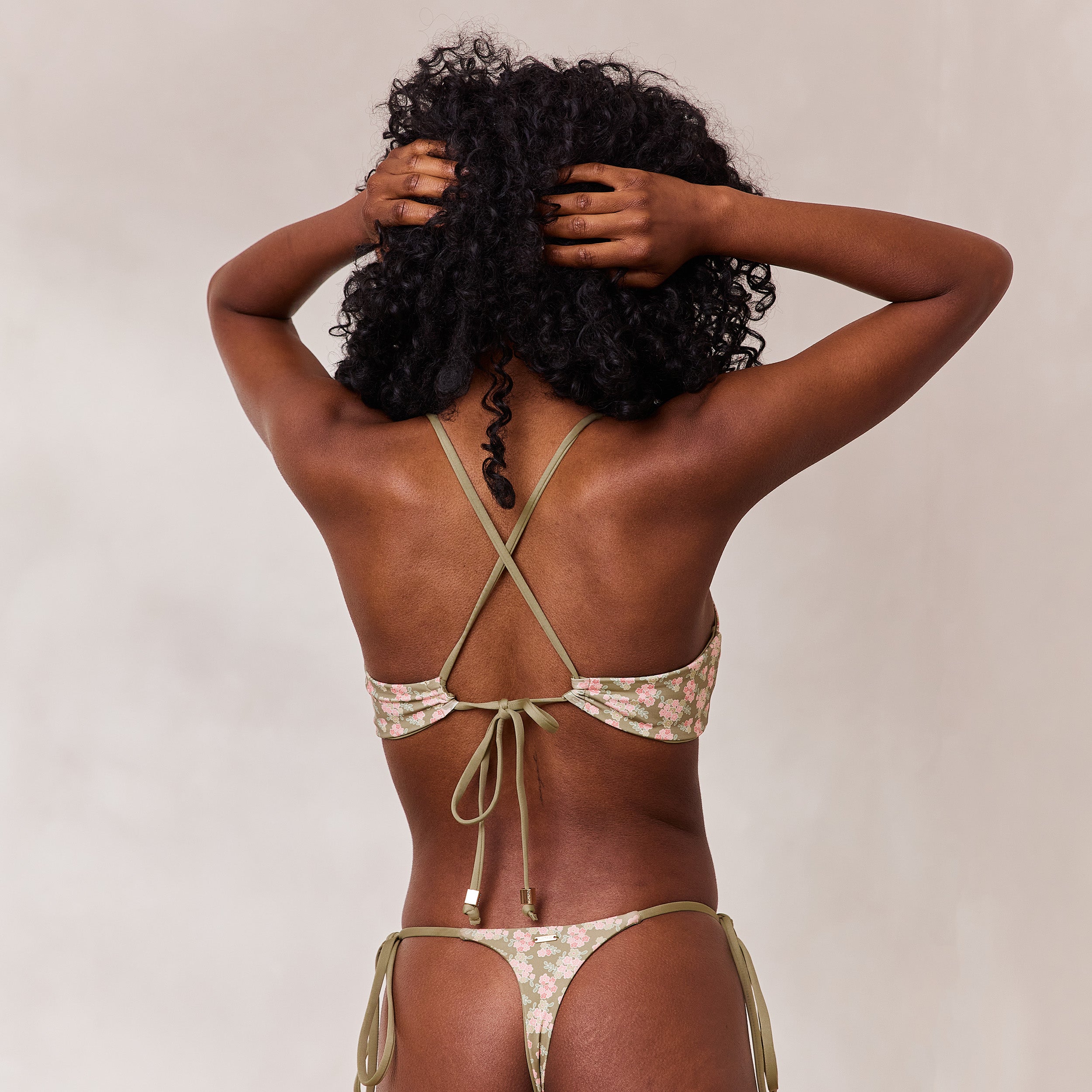 Brassière Haut de Bikini Réversible | Brassière Haut de Bikini Réversible - Vert/Floral